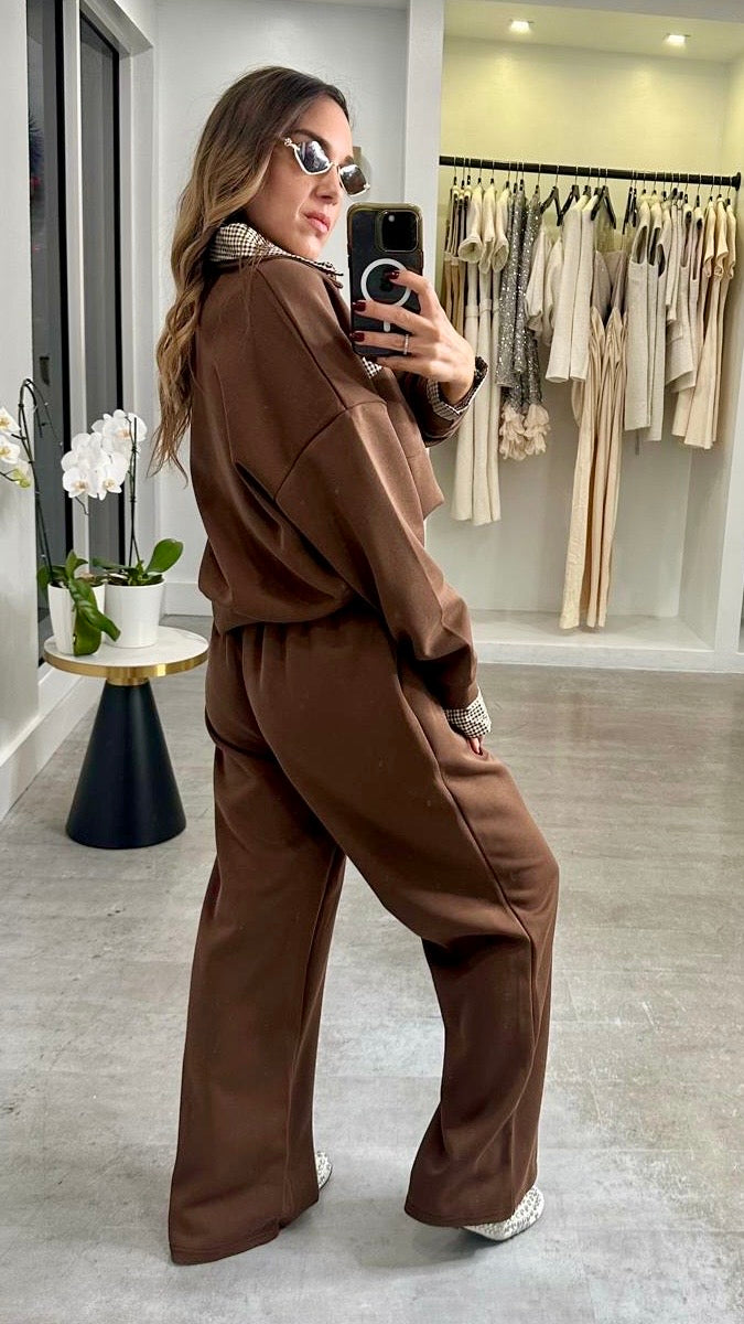 MOCHA CHECK LOUNGE SET
