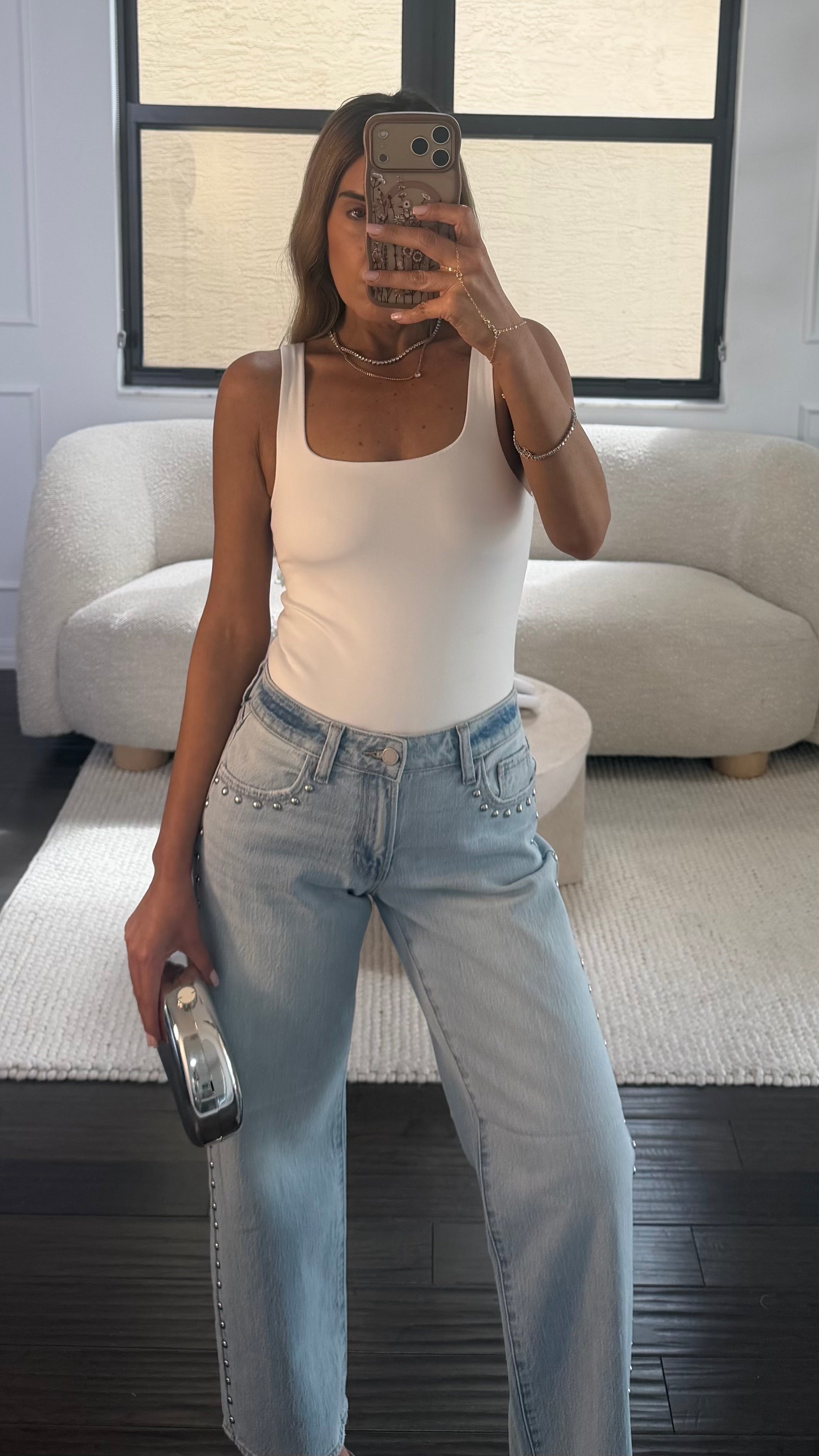SKYLINE STUDDED DENIM