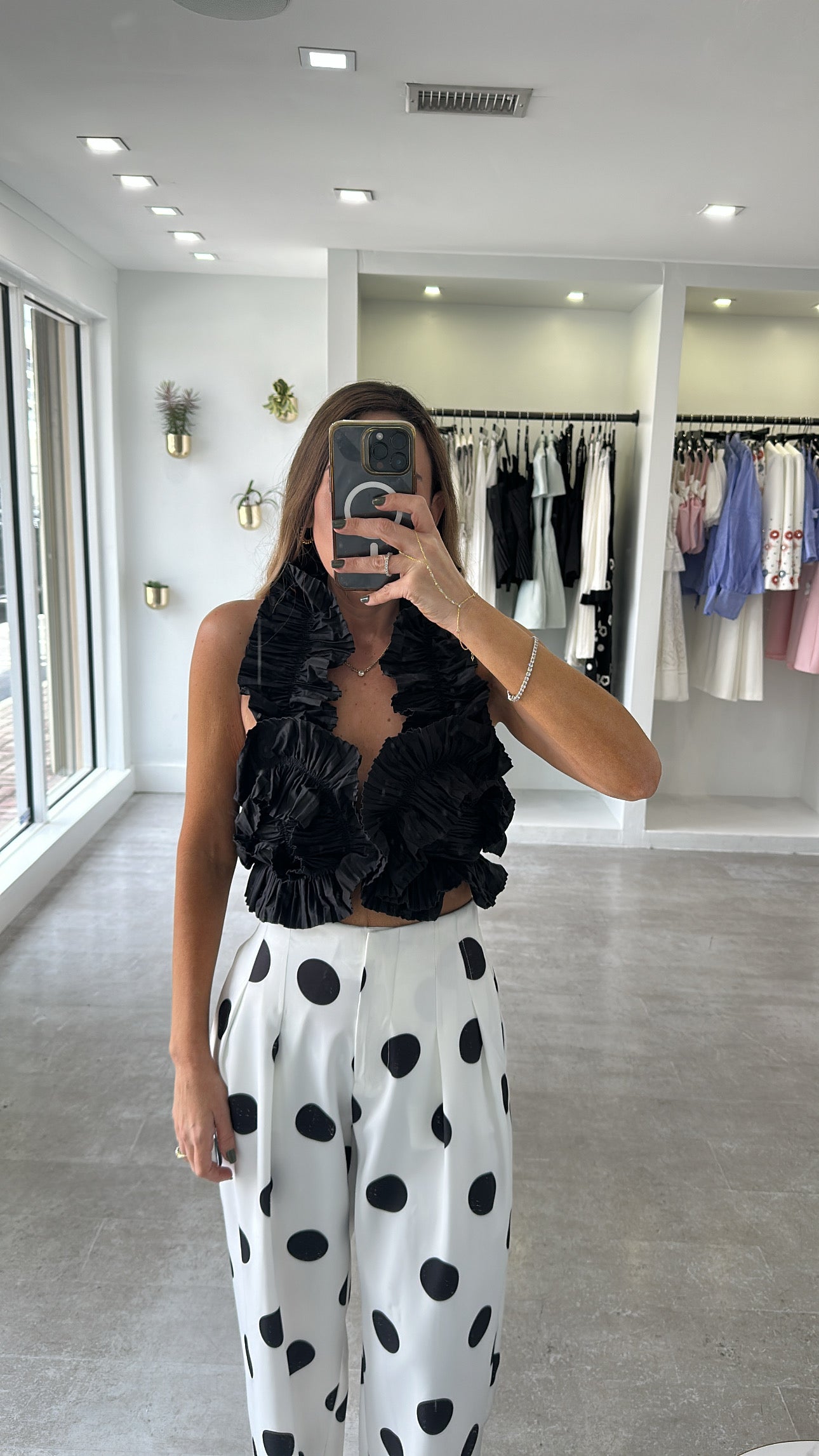 THE NOIR RUFFLE TOP