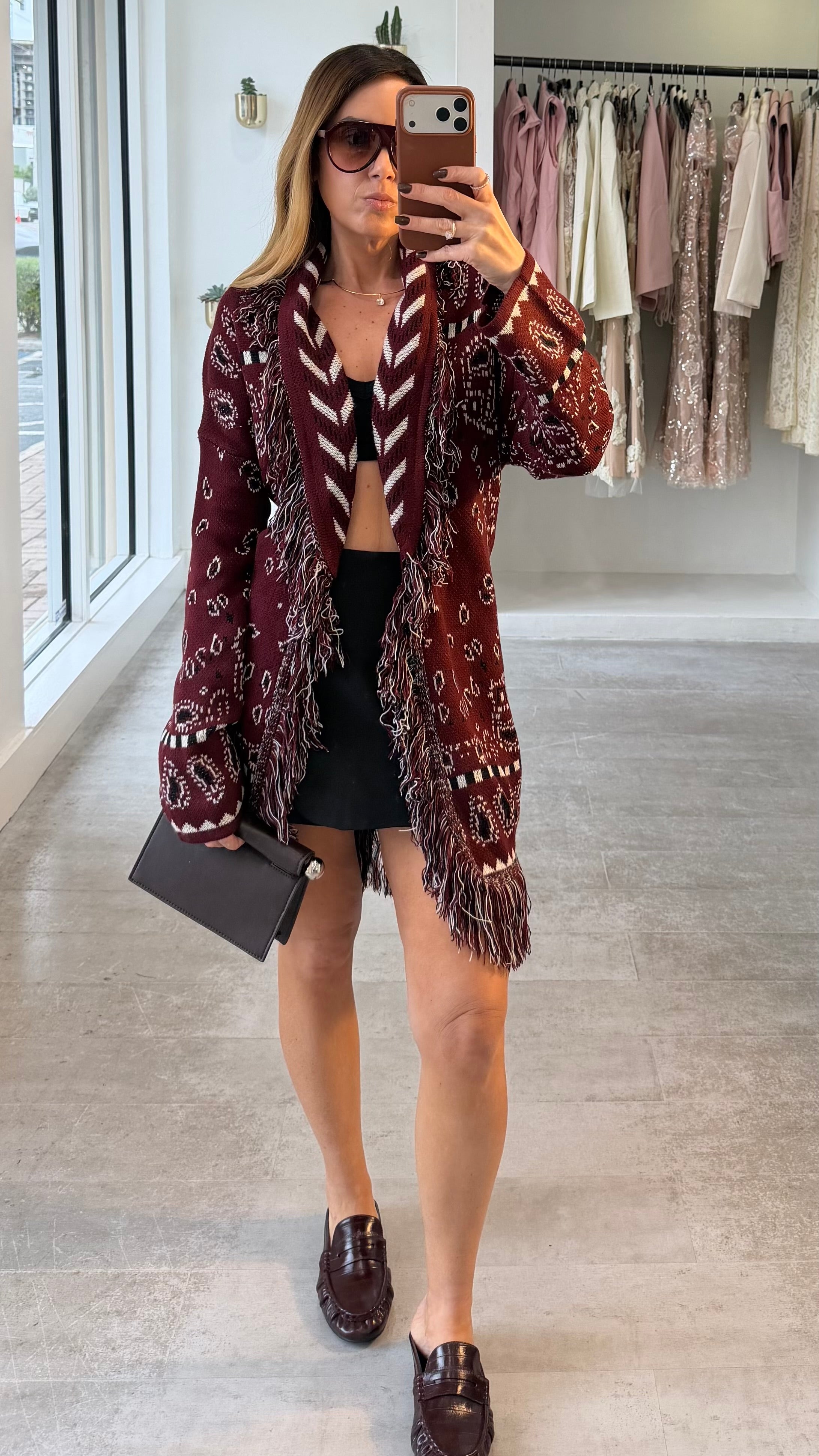 BURGY FRINGE BANDANA CARDI