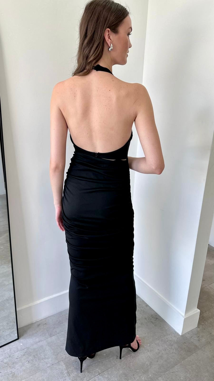 NOIR RUCHE DRESS