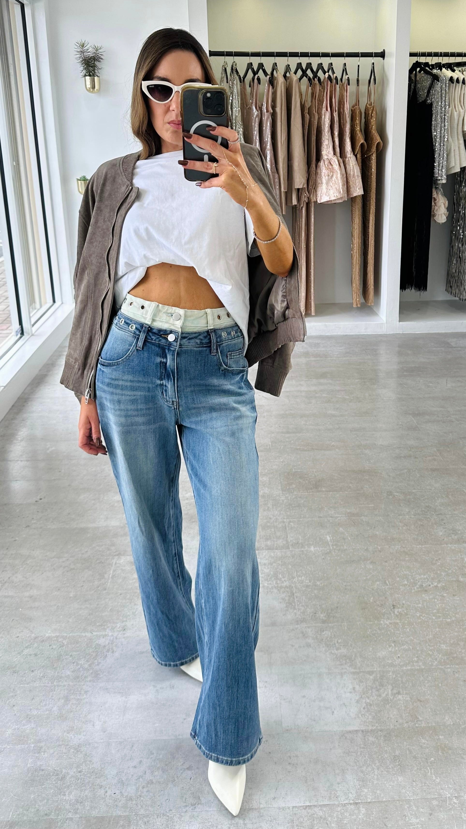 DOUBLE WAISTBAND DENIM
