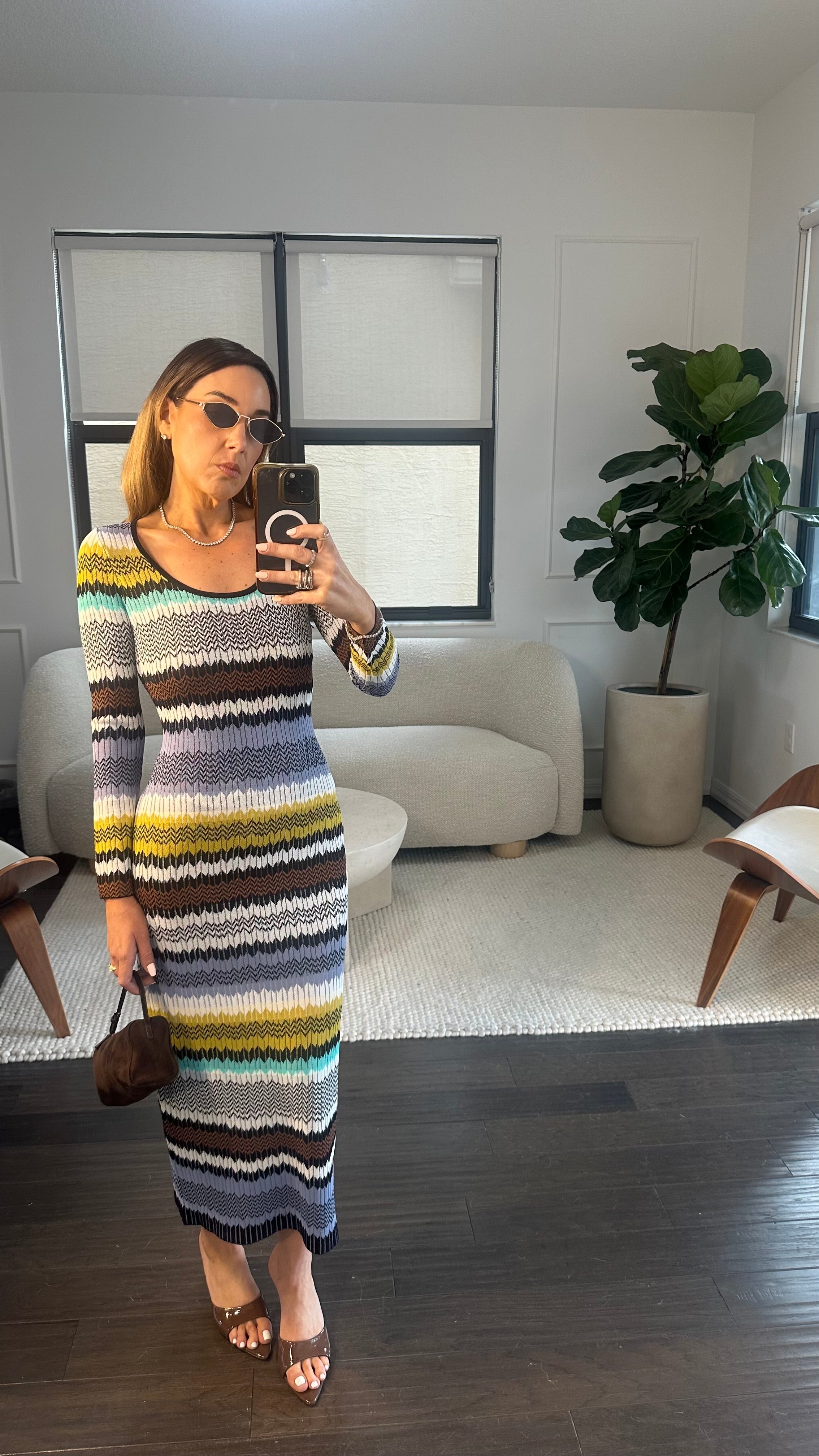 NEUTRA COLOR ZIG DRESS