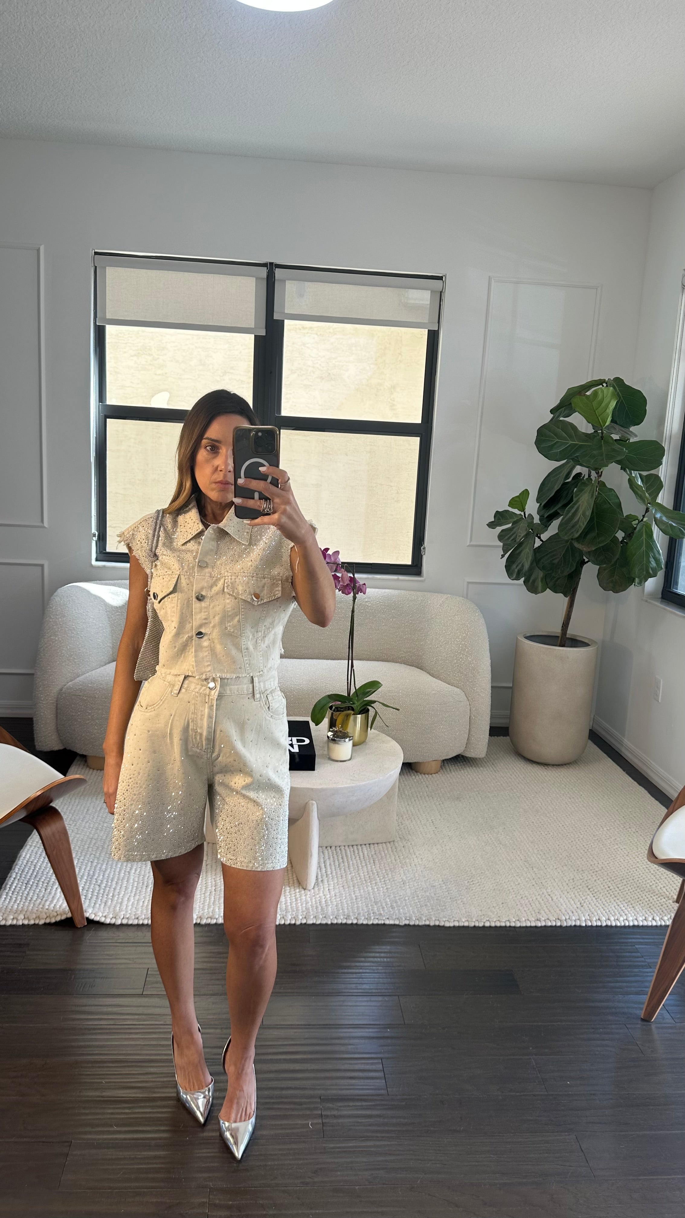 SHINY BONE BERMUDA SET