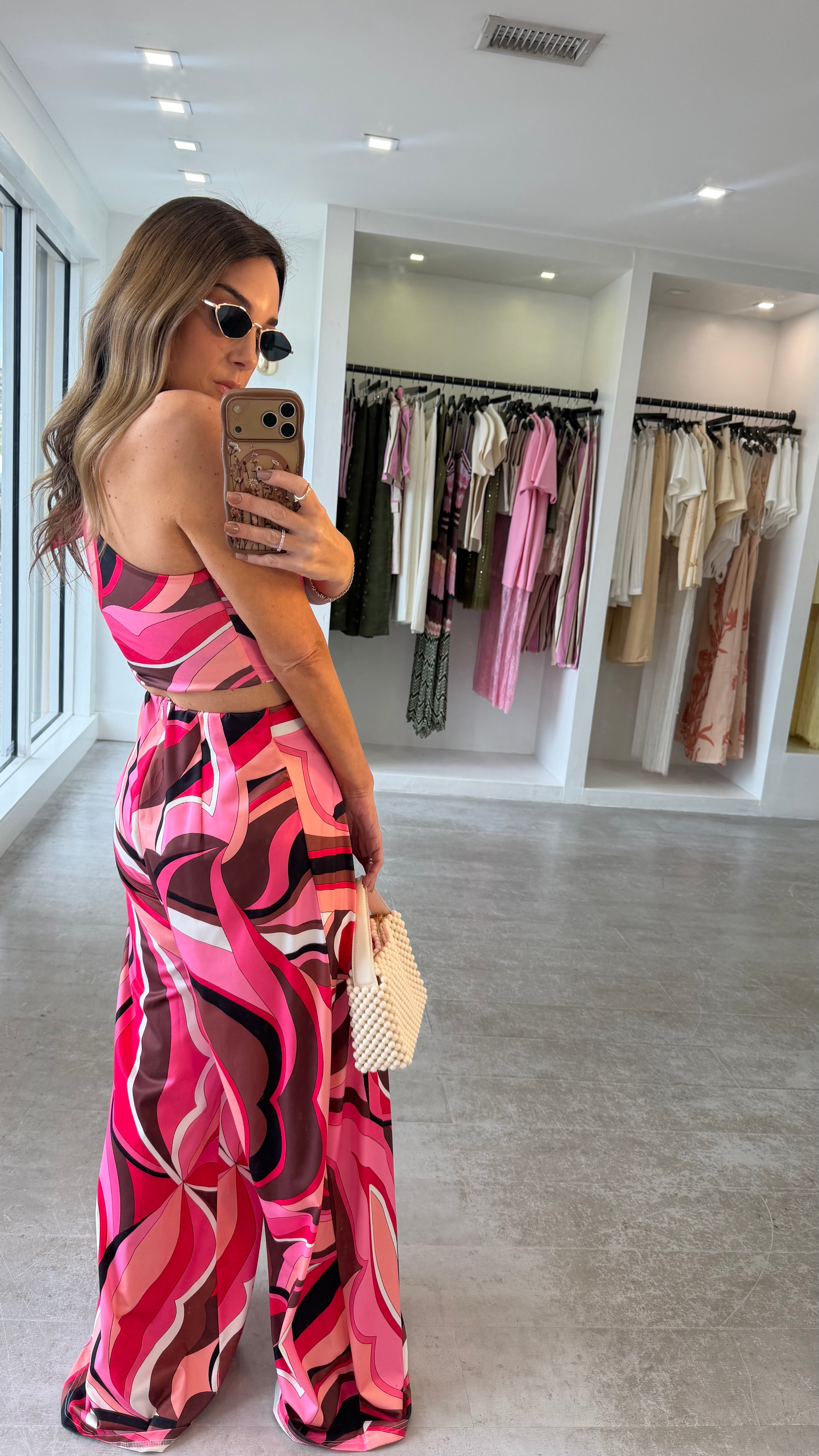 PINK RETRO PANT SET