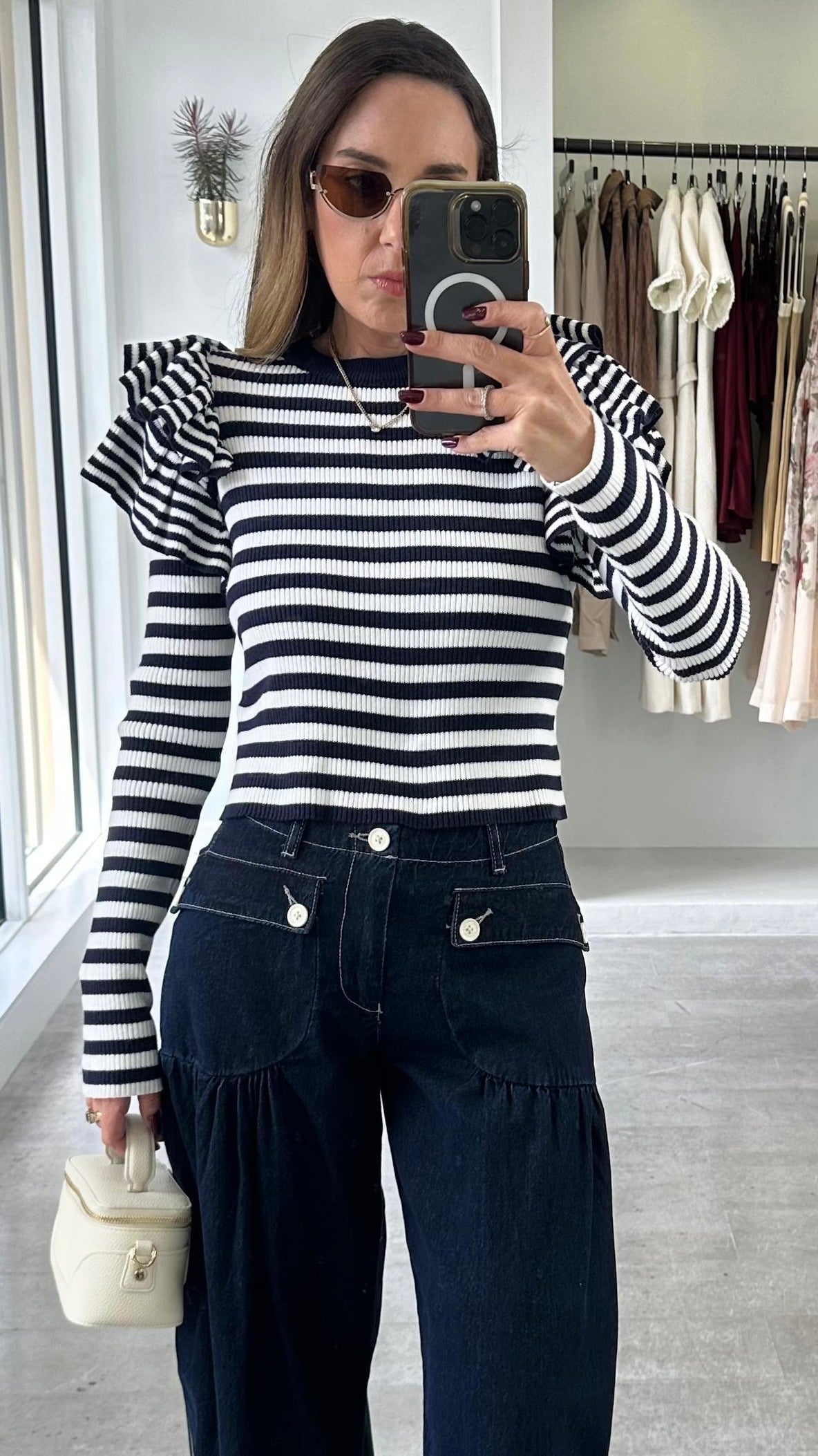 RIVIERA RUFFLE KNIT TOP