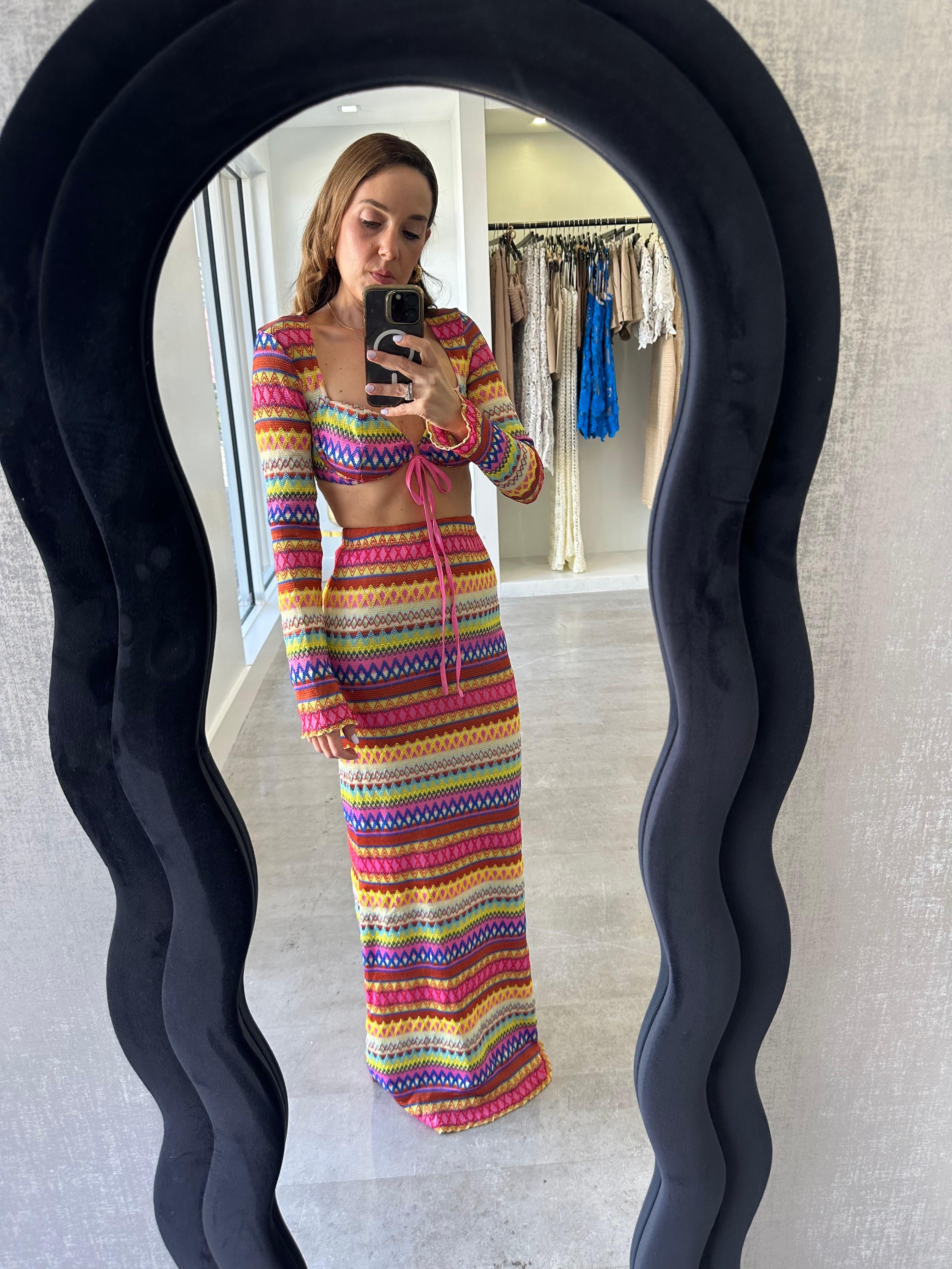 COLOR BUSTIER SKIRT SET