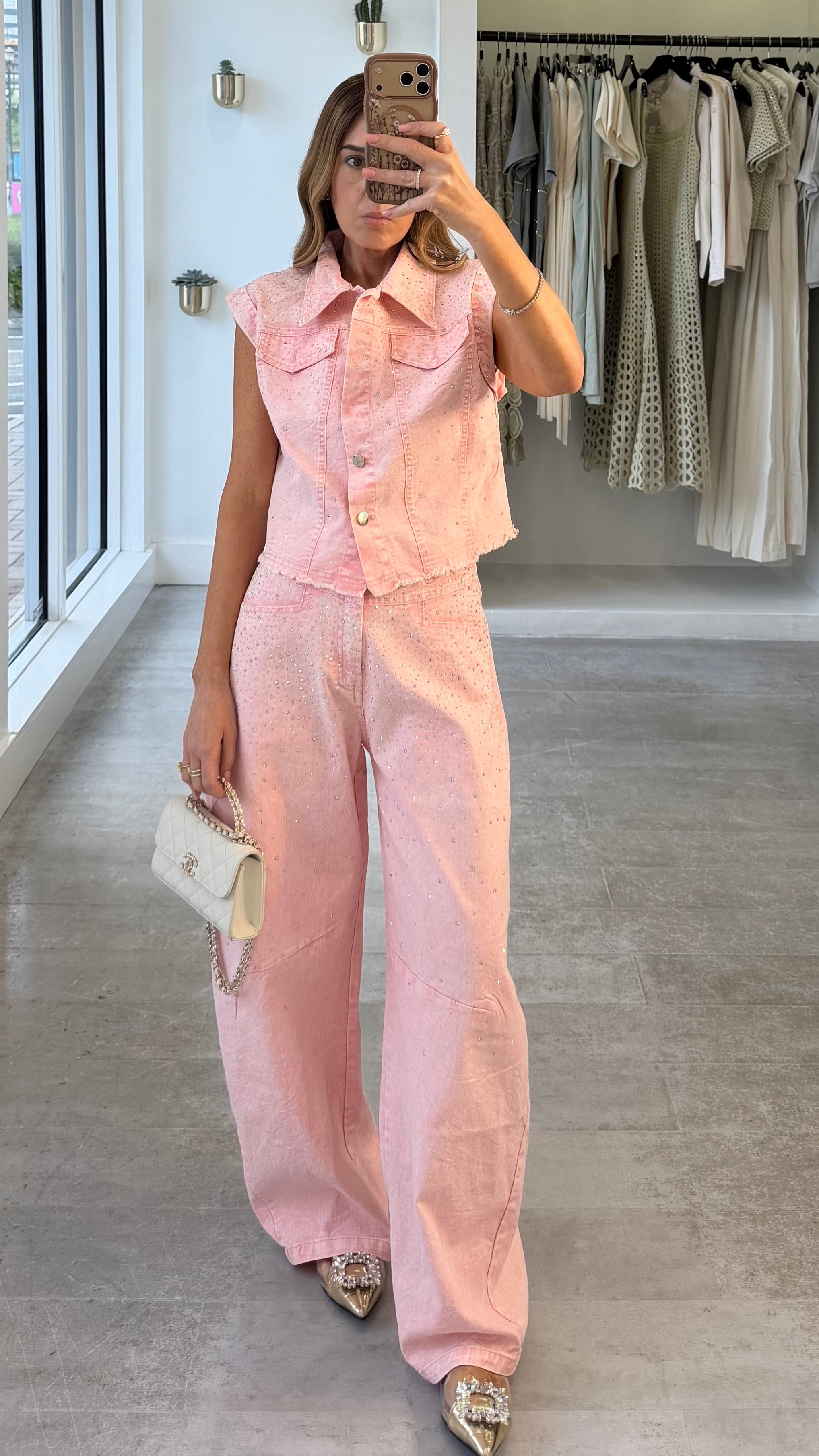 PINK SHINE DENIM SET
