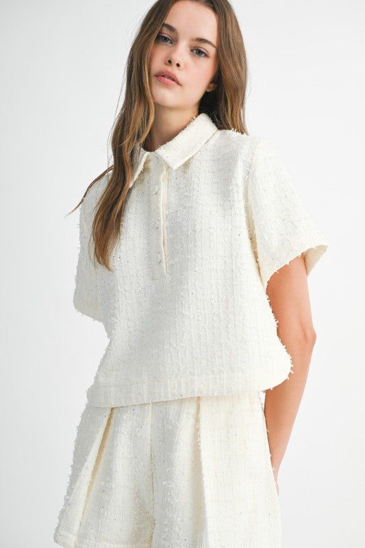 CREAM TWEED SET