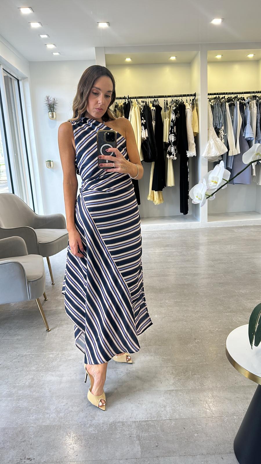 ASYMMETRICAL STRIPE MIDI