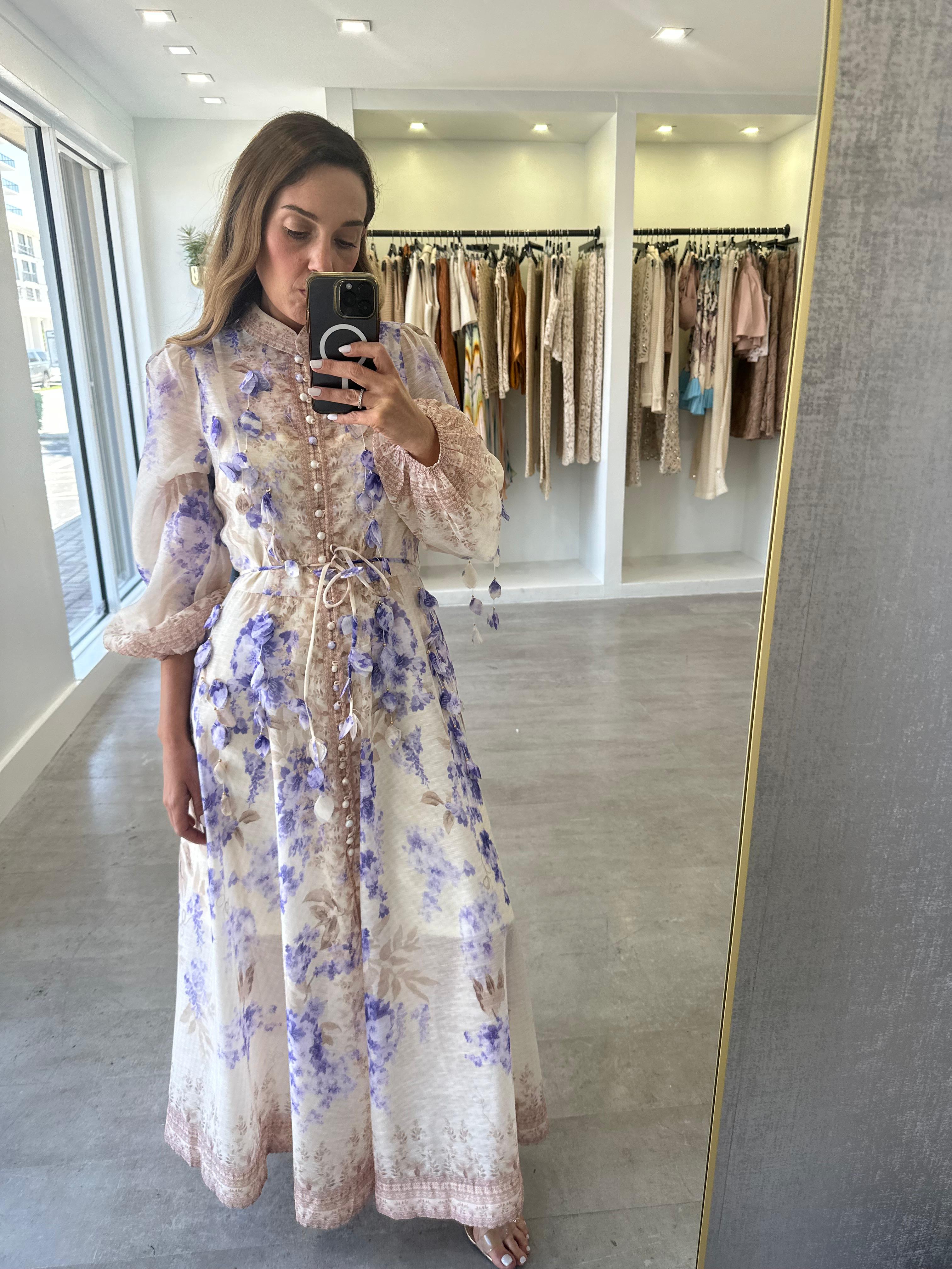PURPLE FLORA MAXI DRESS