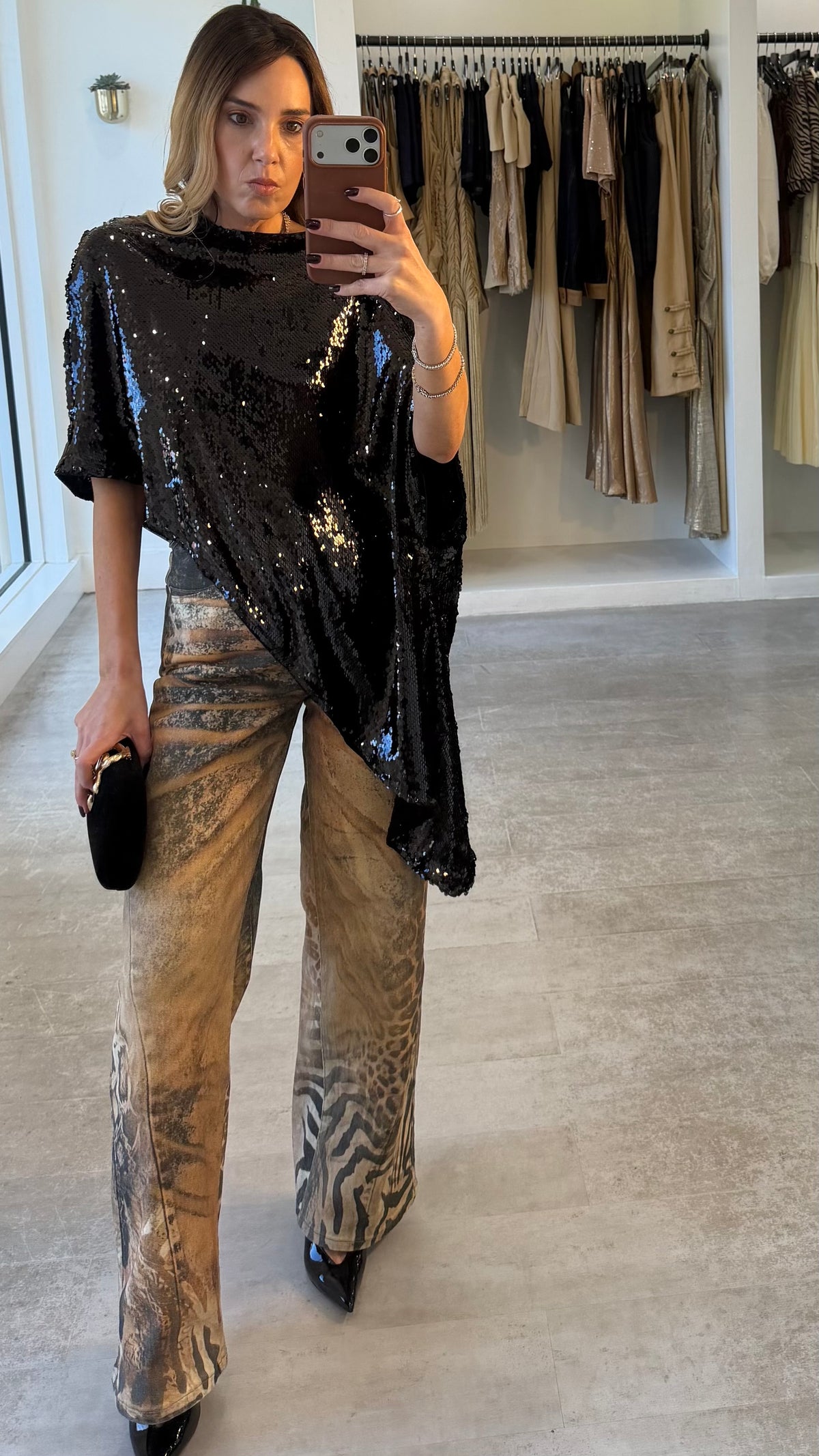 DARK SEQUIN CAPE