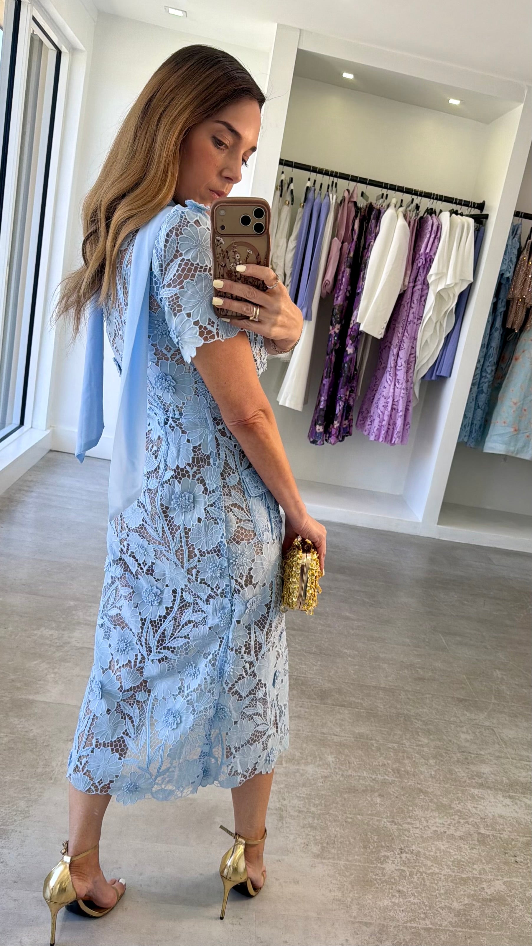 BABY BLUE LACE MIDI