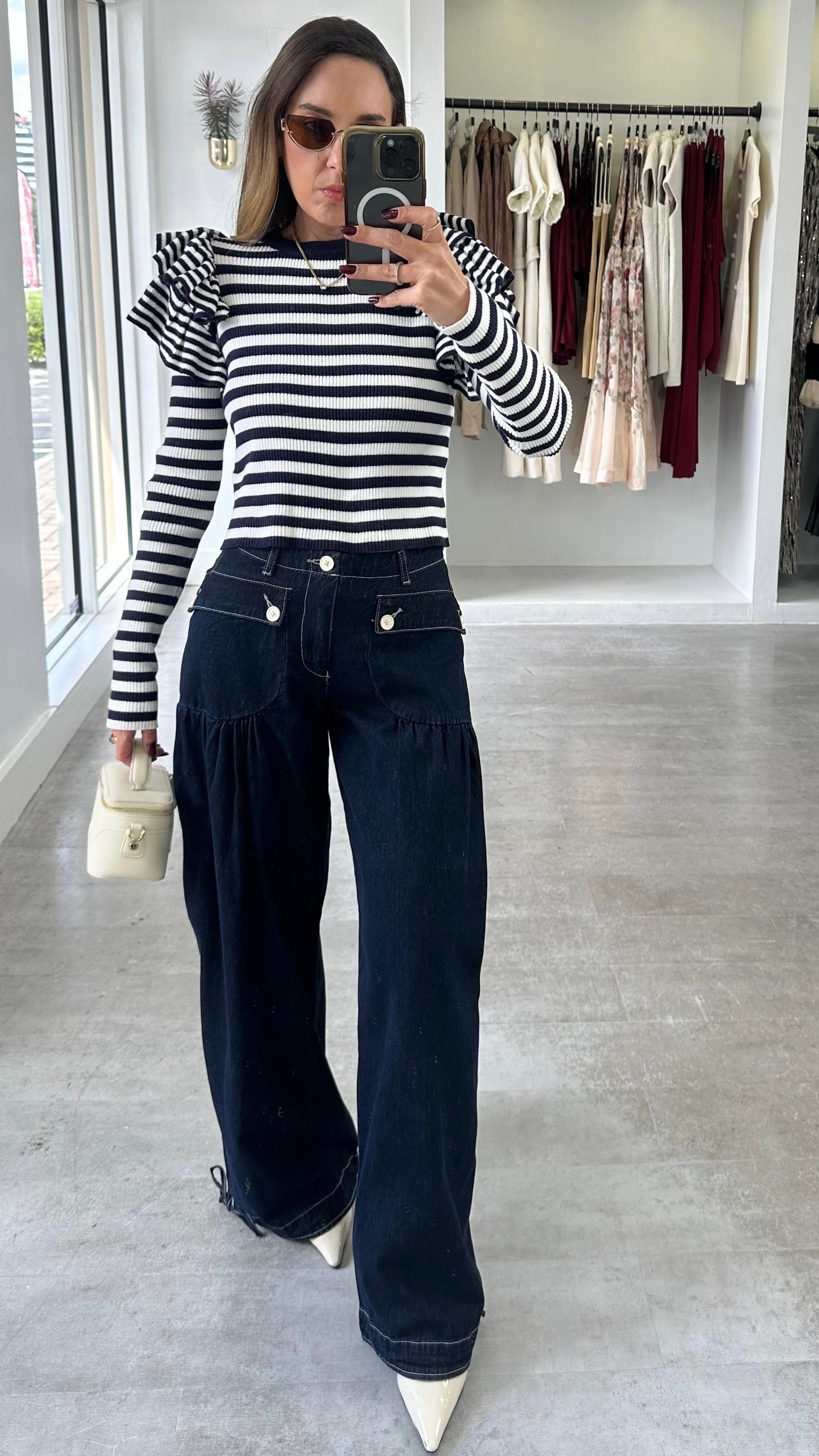 INDIGO WIDE LEG DENIM
