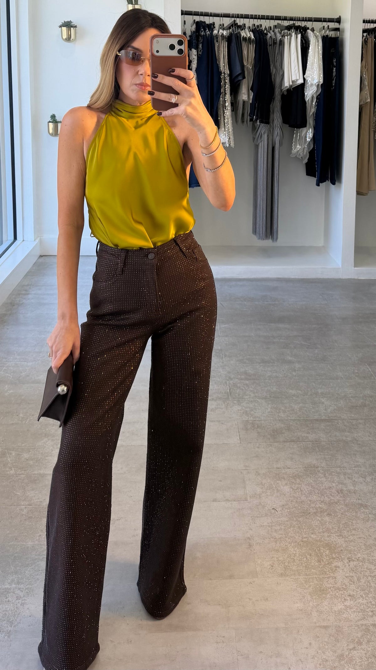 GILDED HALTER TOP