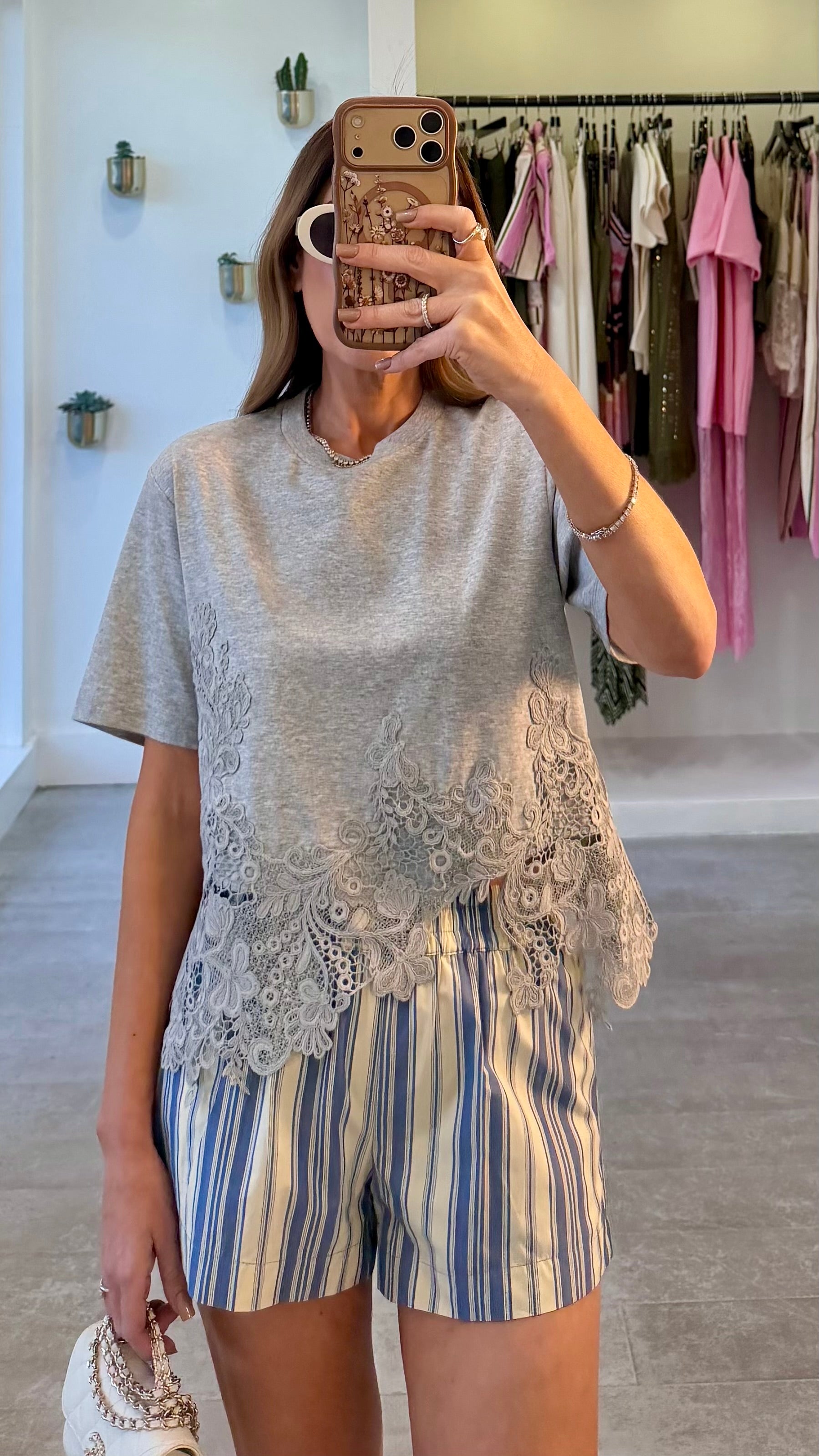 SLATE LACE TEE