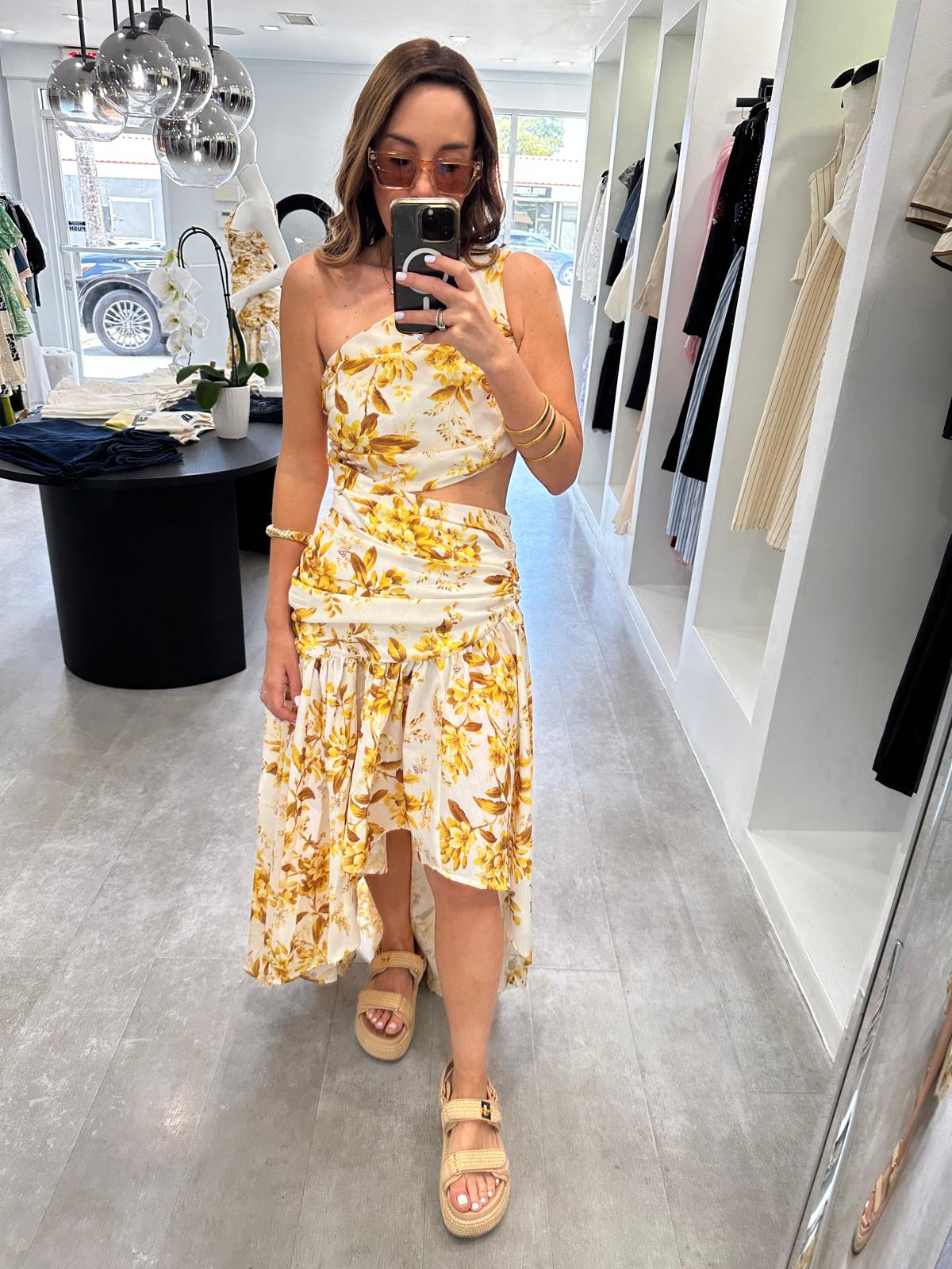 Yellow brown dress