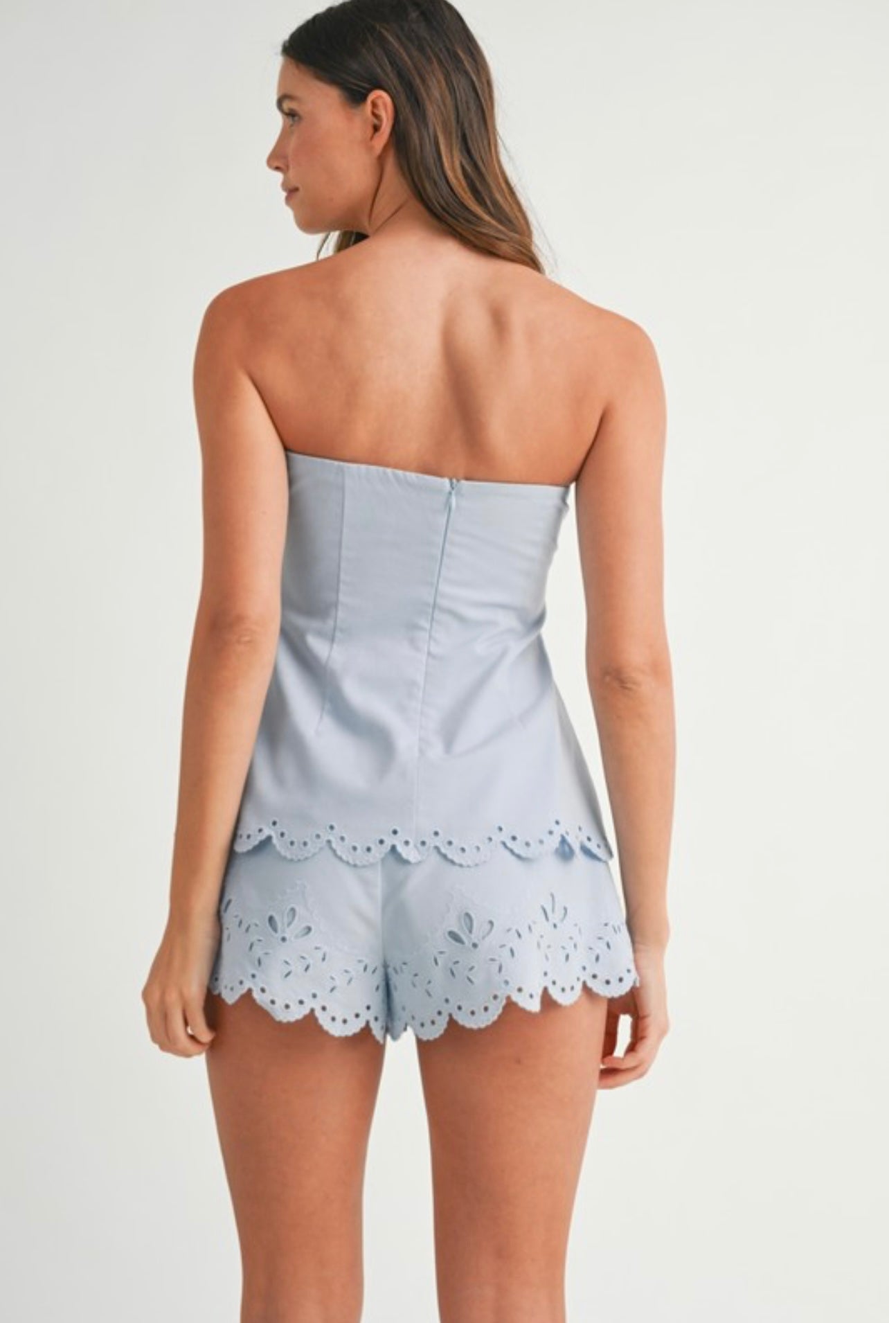 Baby blue strapless set