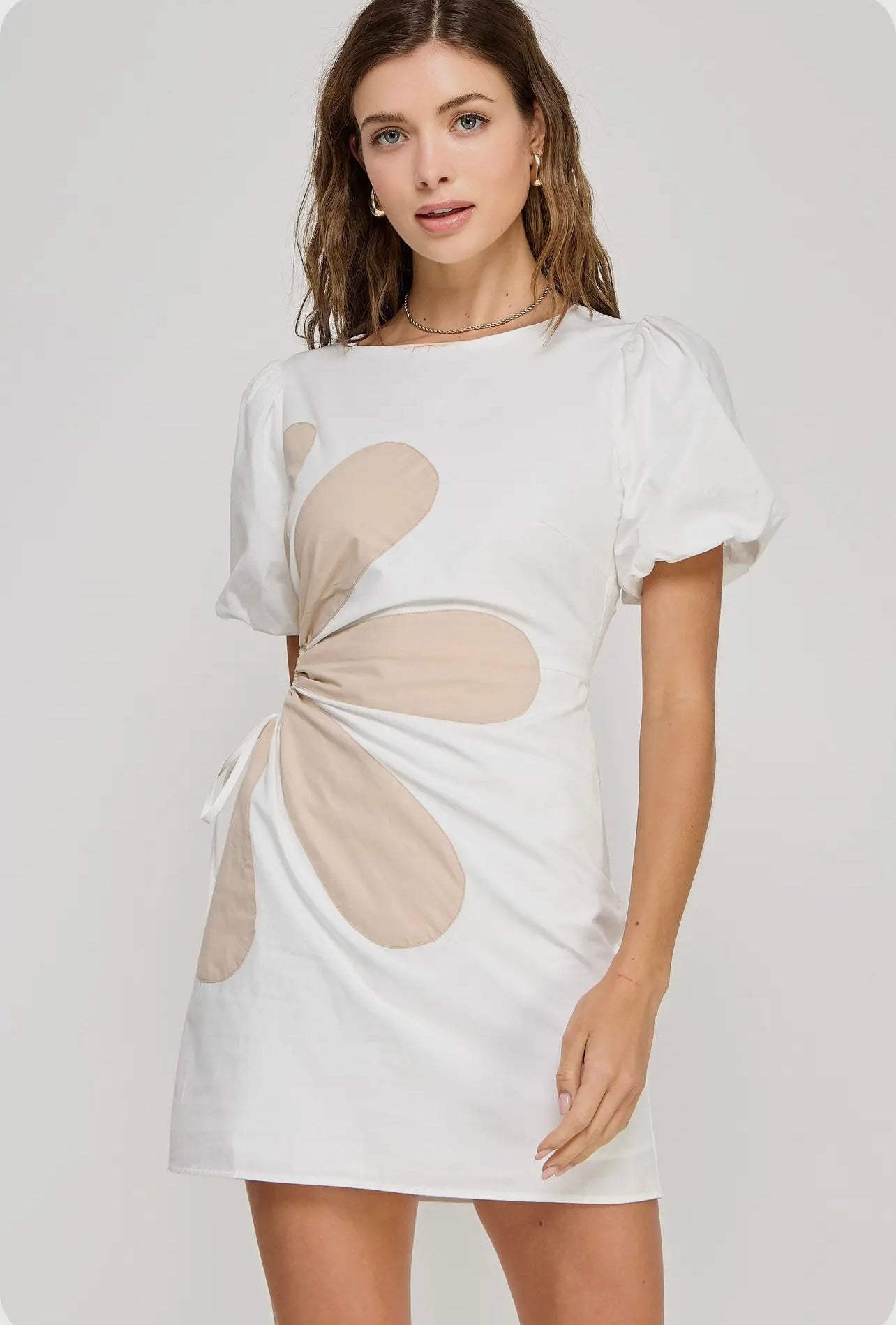 OFF-WHITE FLOWER DETAIL DRESS