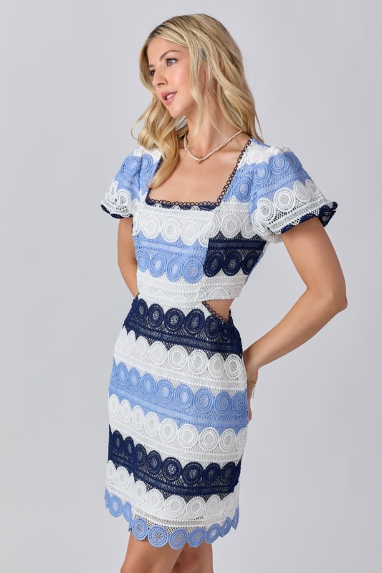 Ocean lace cut out dress