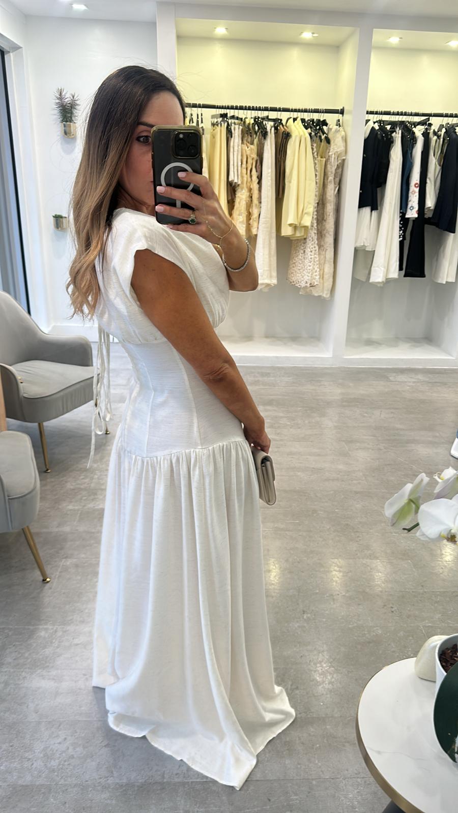 White structured maxi dress