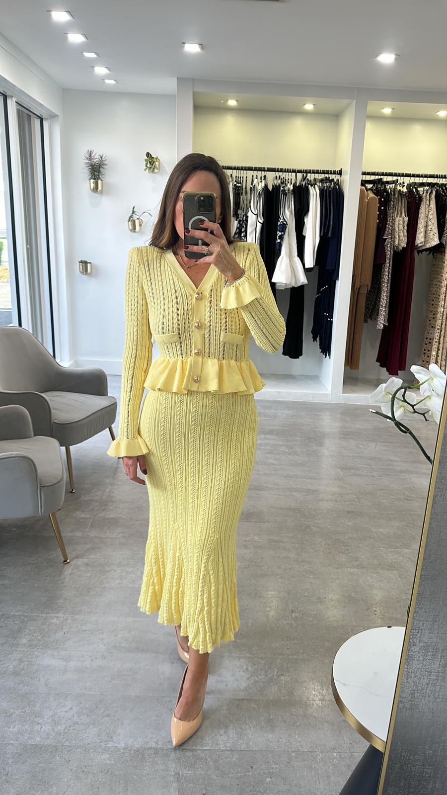 Yellow midi dress
