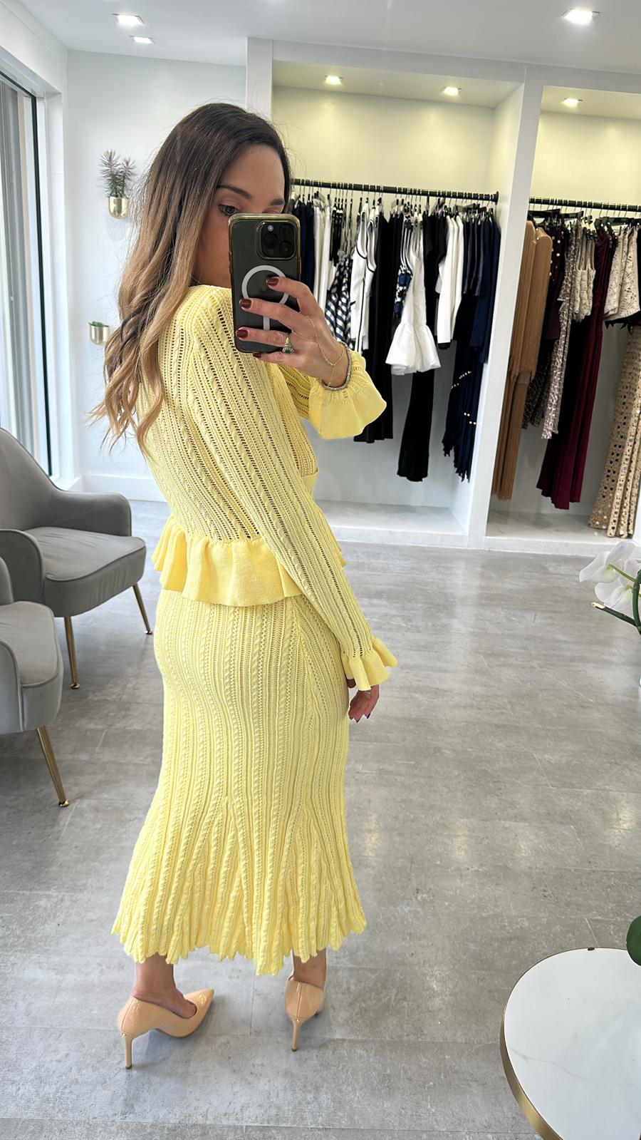 Yellow midi dress