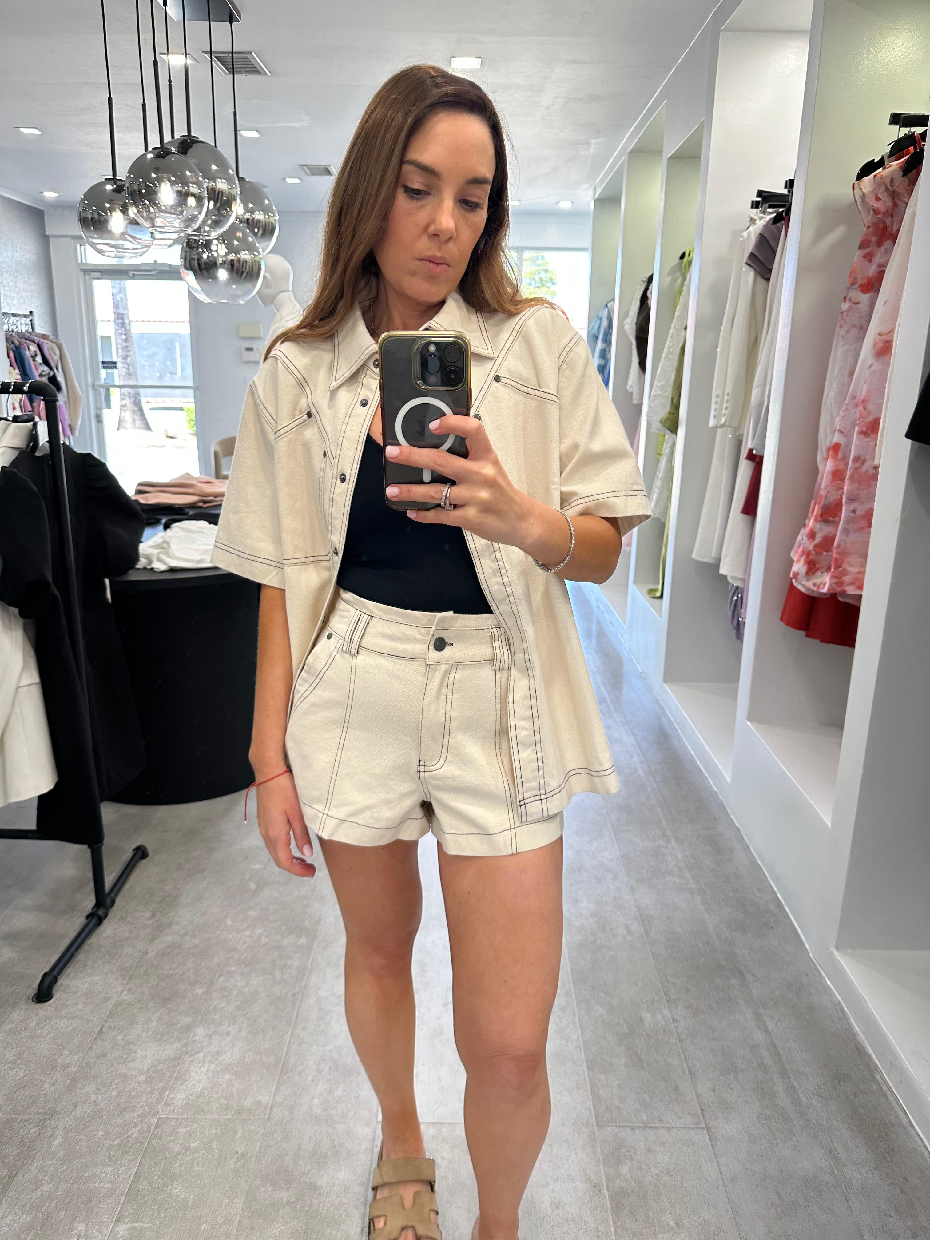 Barely Beige short set