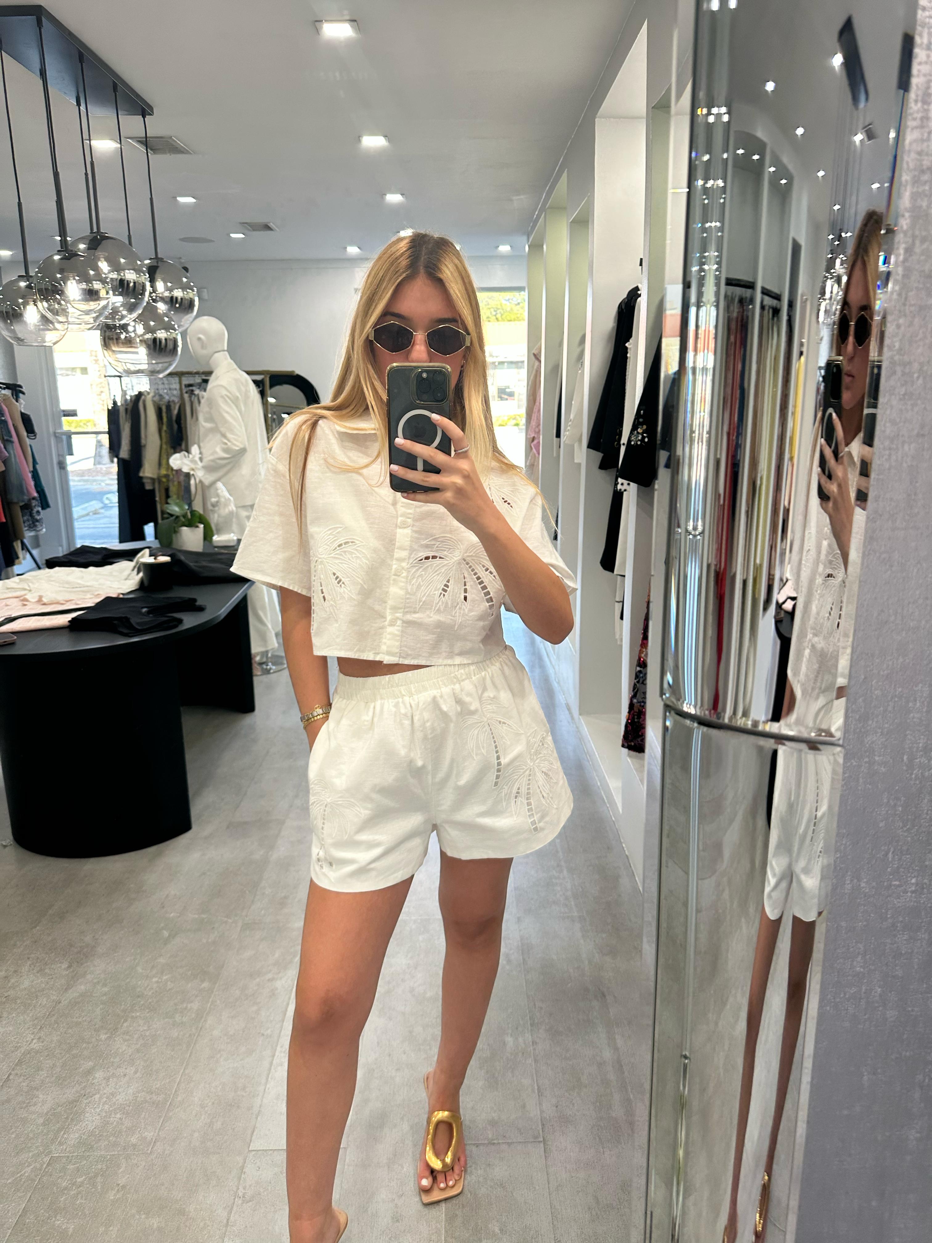 Palm white linen set