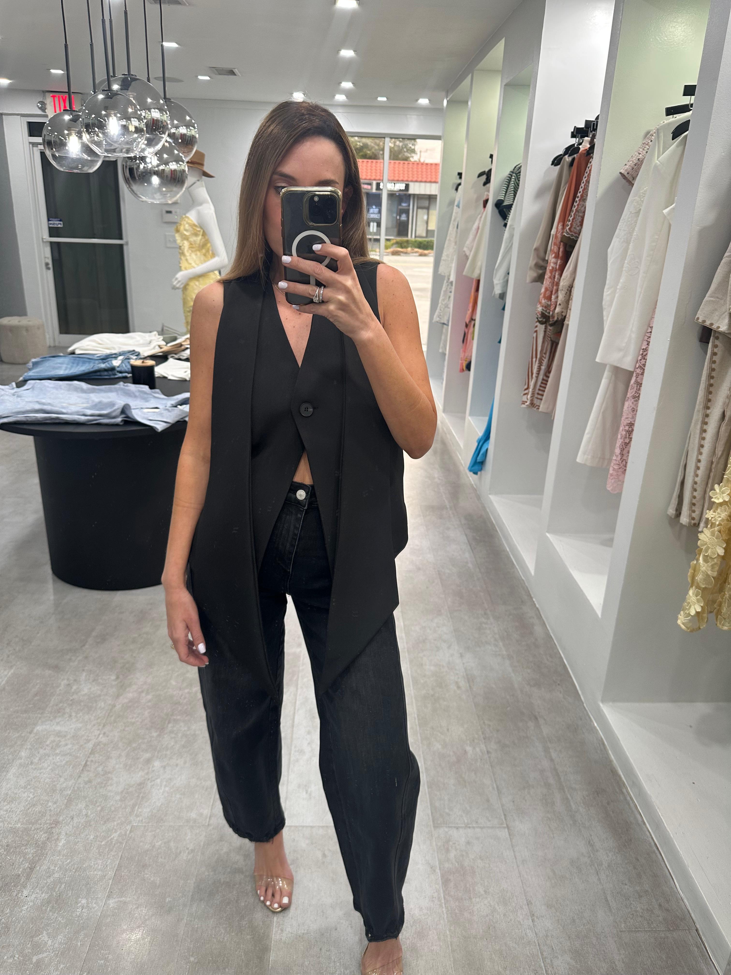 Black vest top