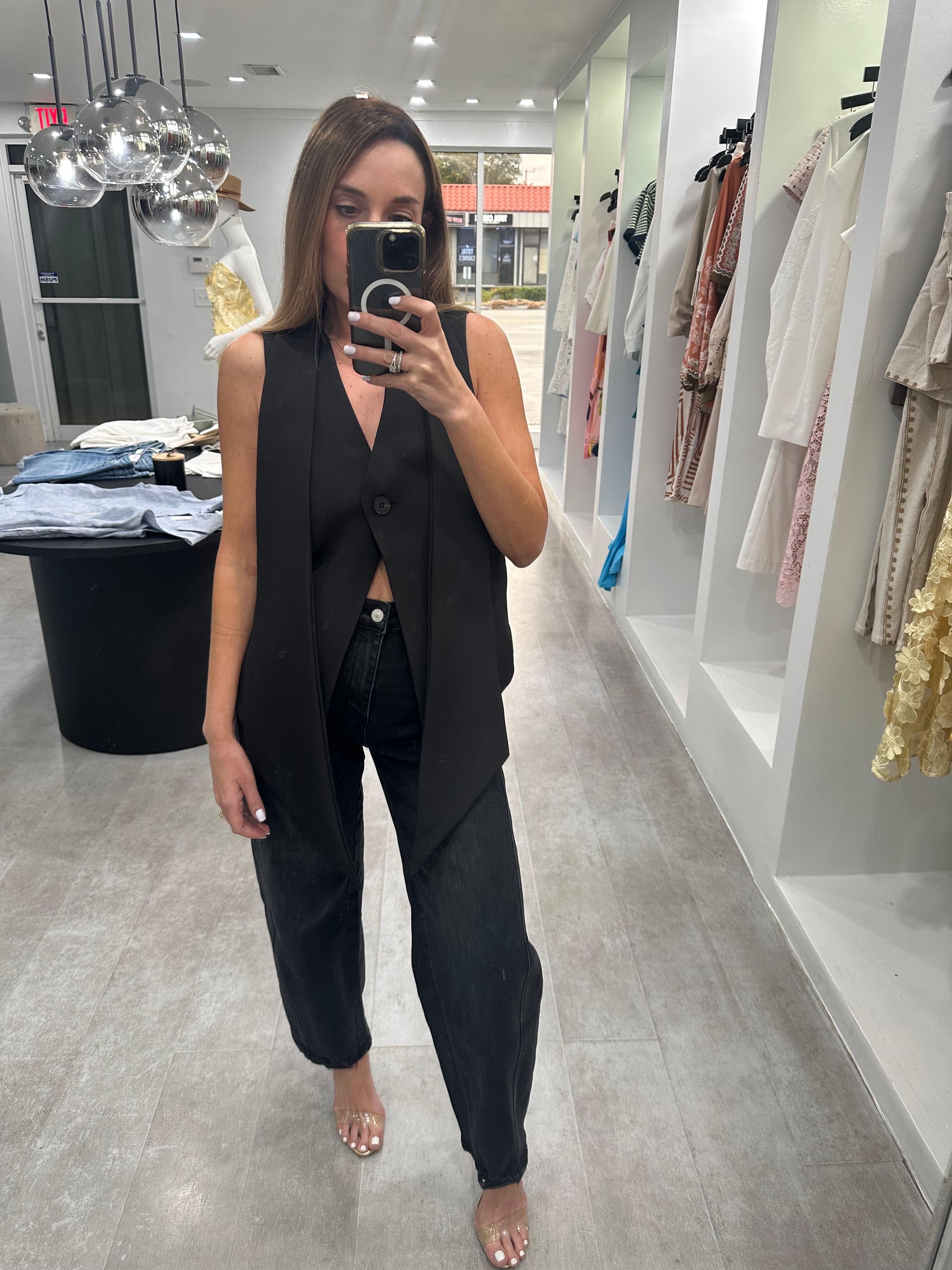 Black vest top