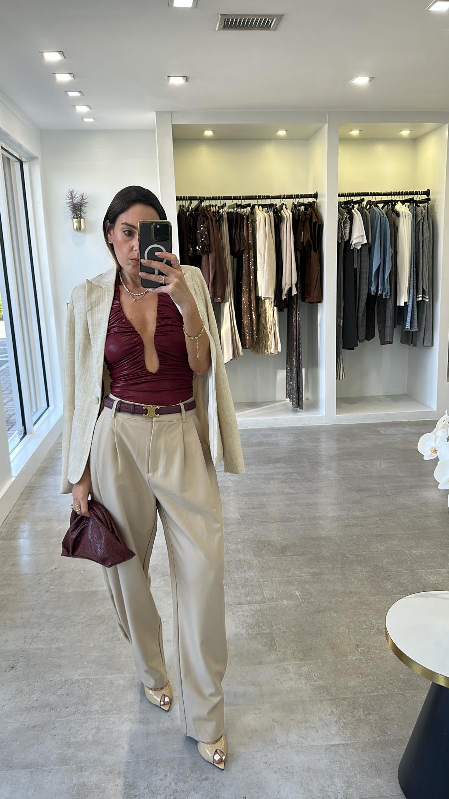 The Bordeaux ruched Top
