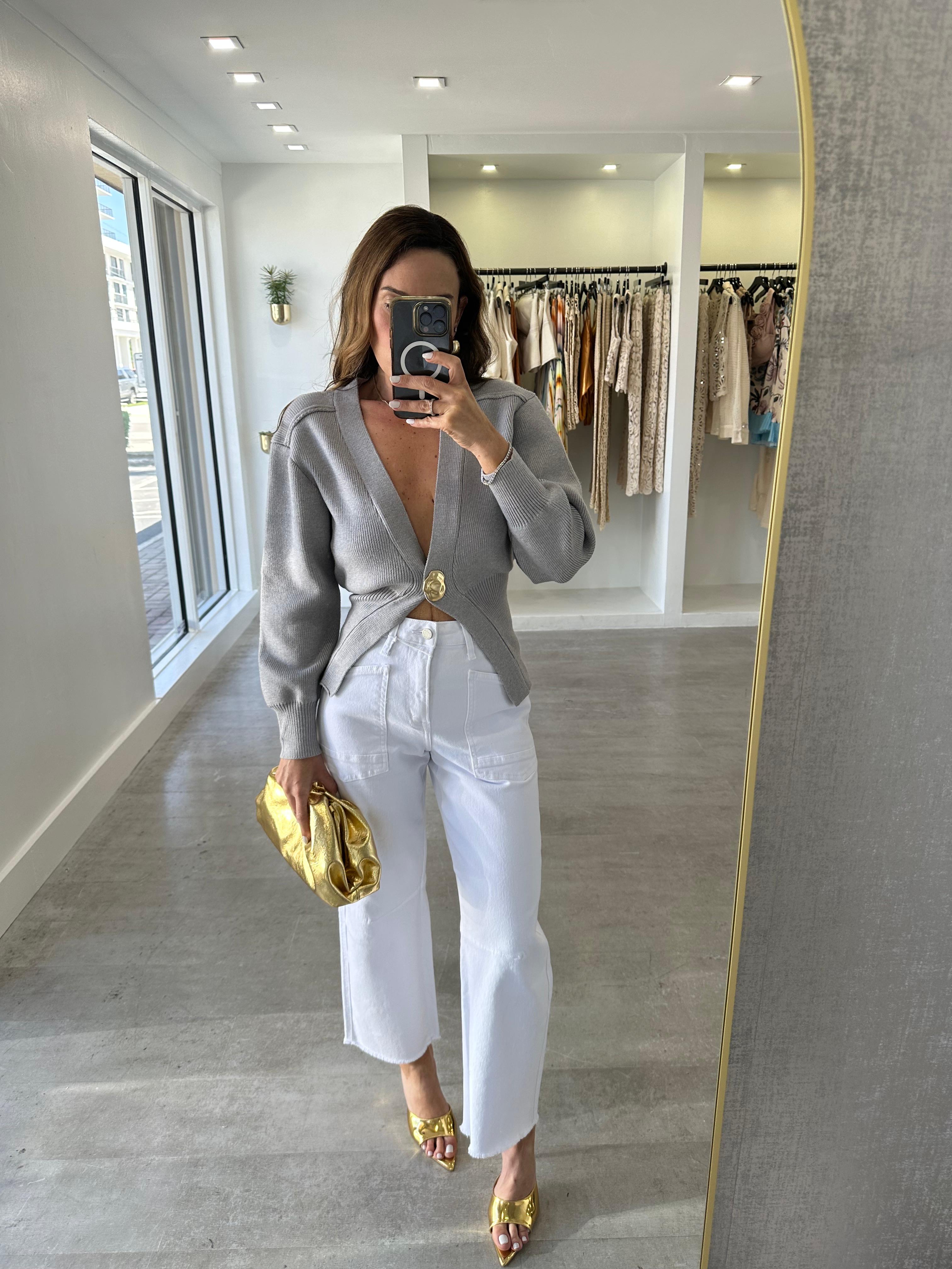 THE GREY DETAILED CARDI