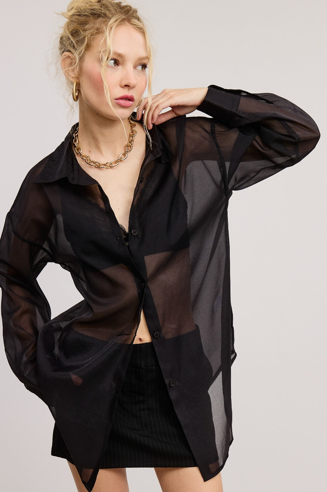 Sheer black top