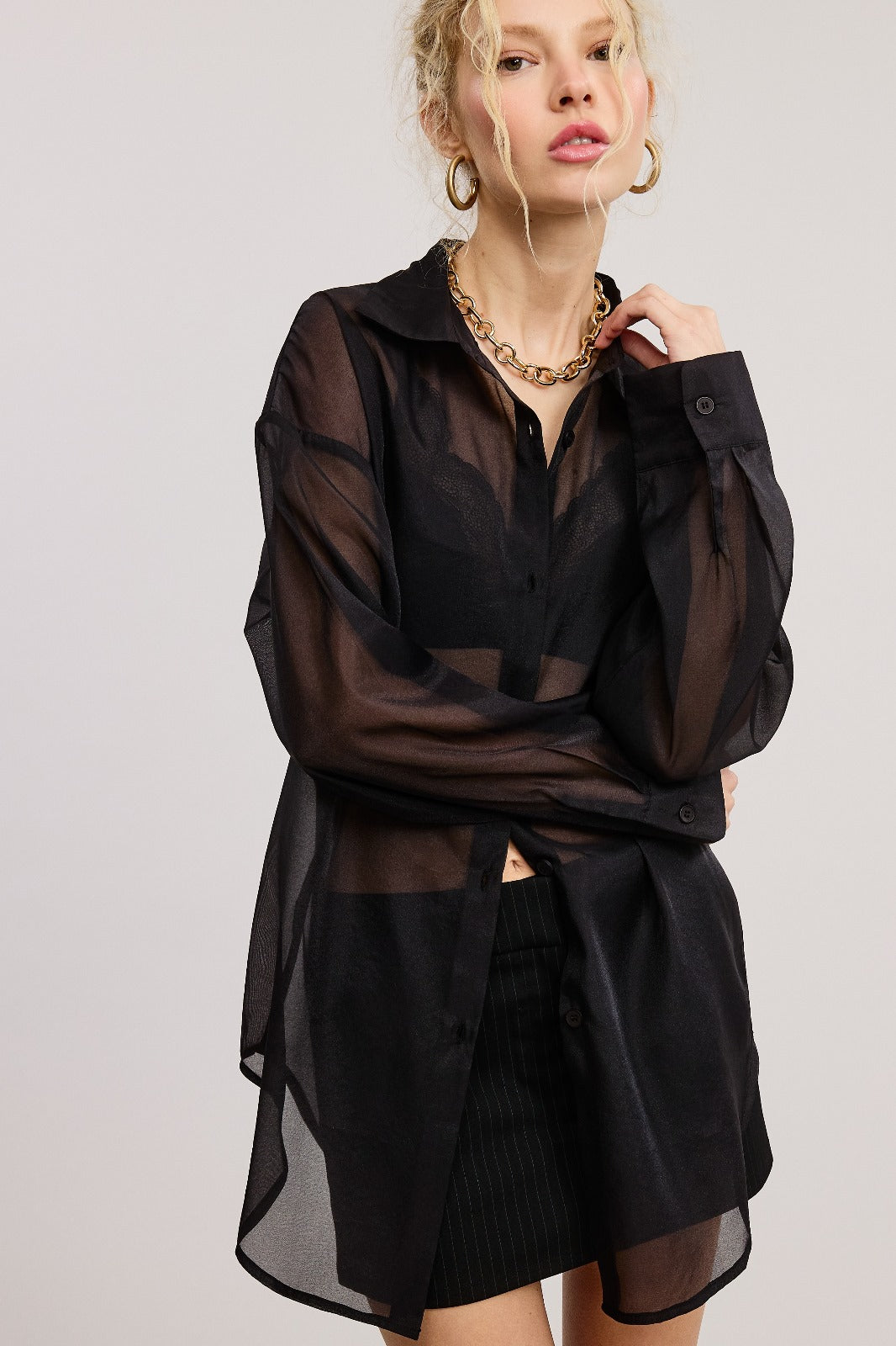 Sheer black top