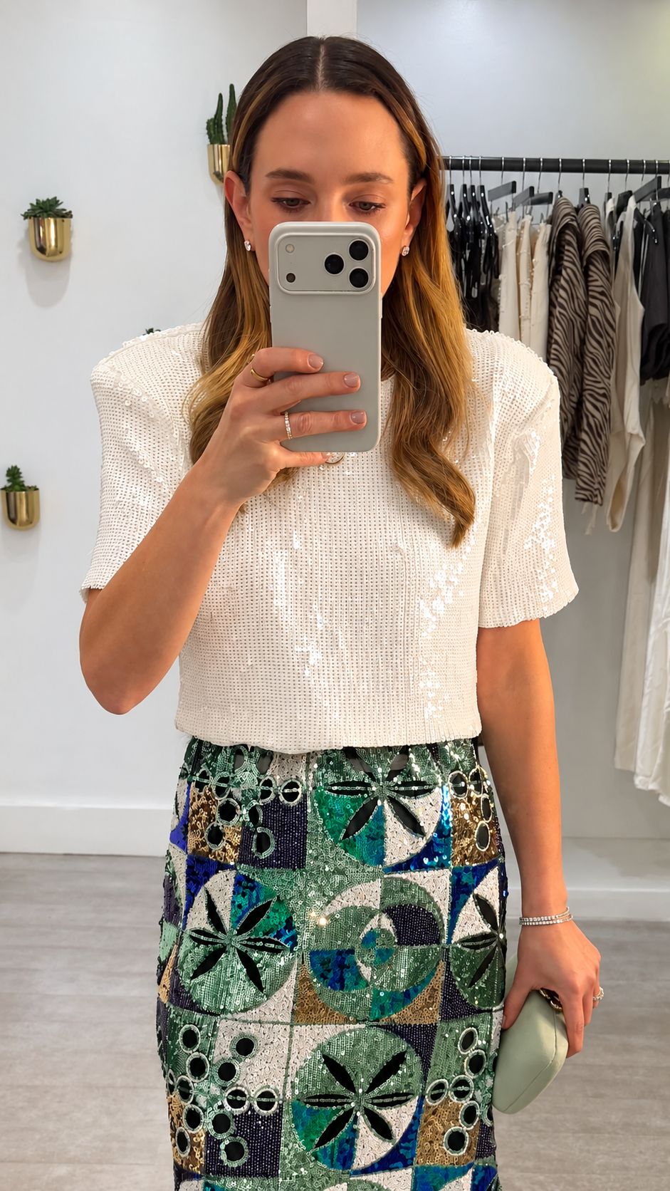 IVORY SEQUIN TOP