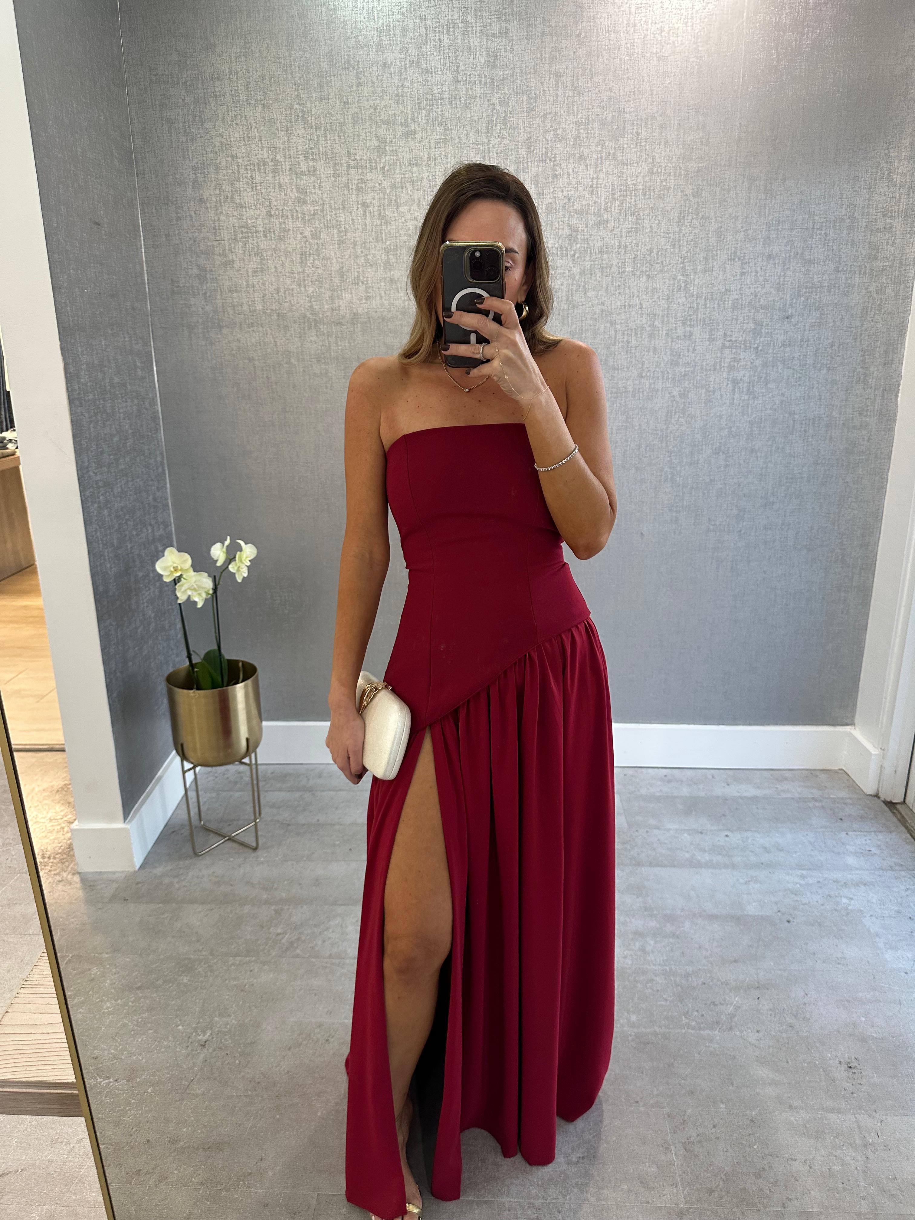 Red maxi dress
