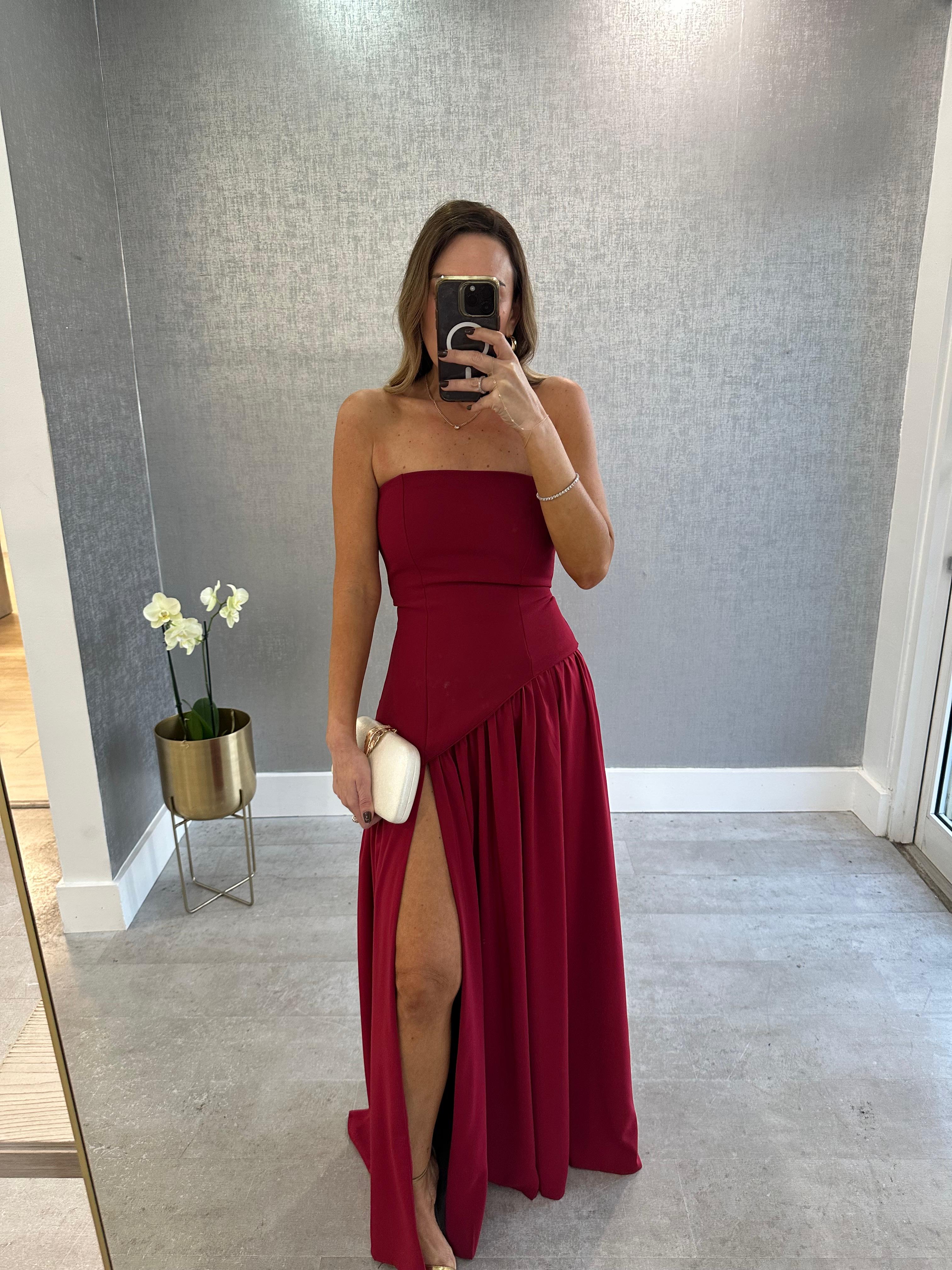 Red maxi dress