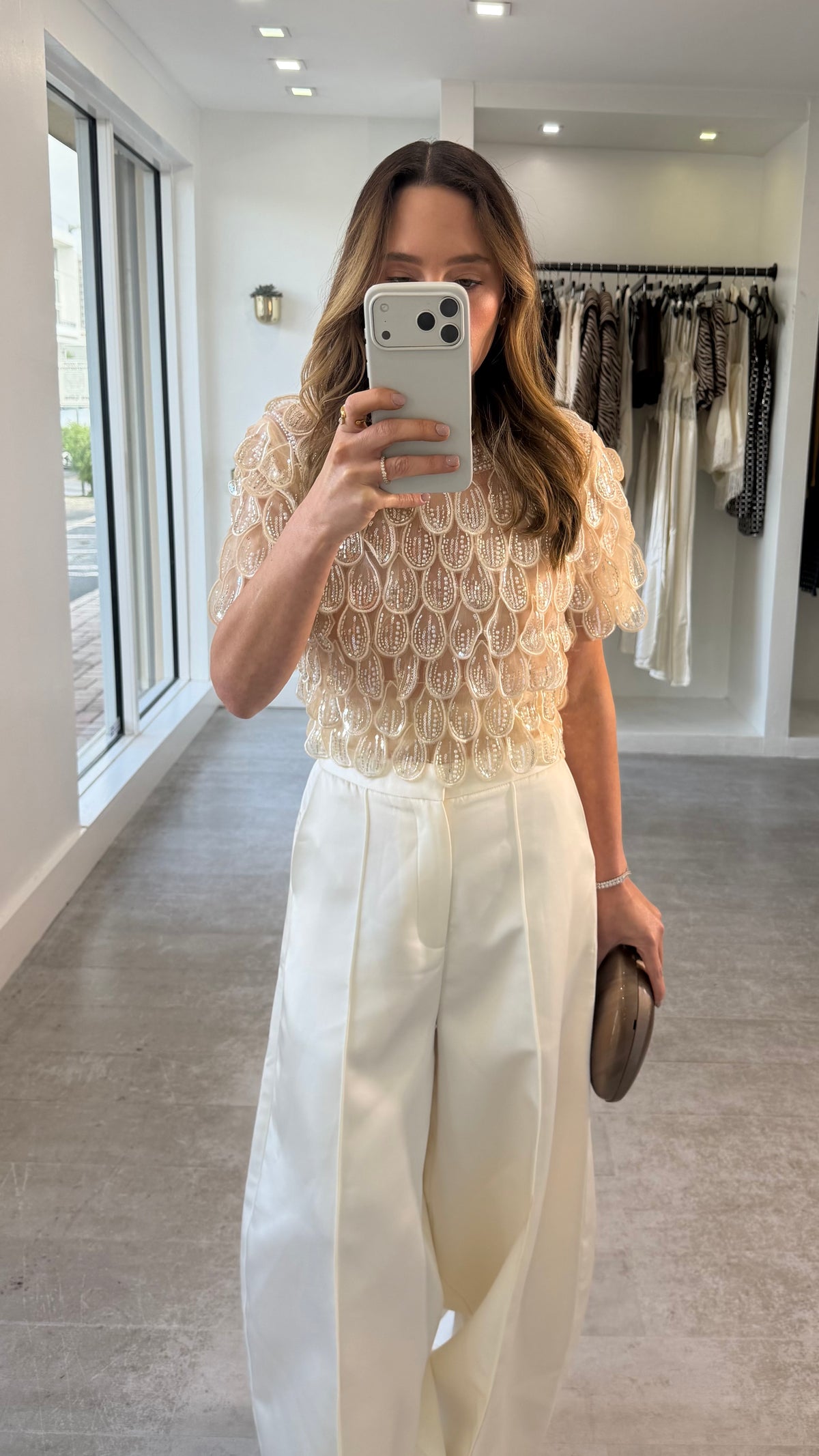 PETAL SHIMMER TOP
