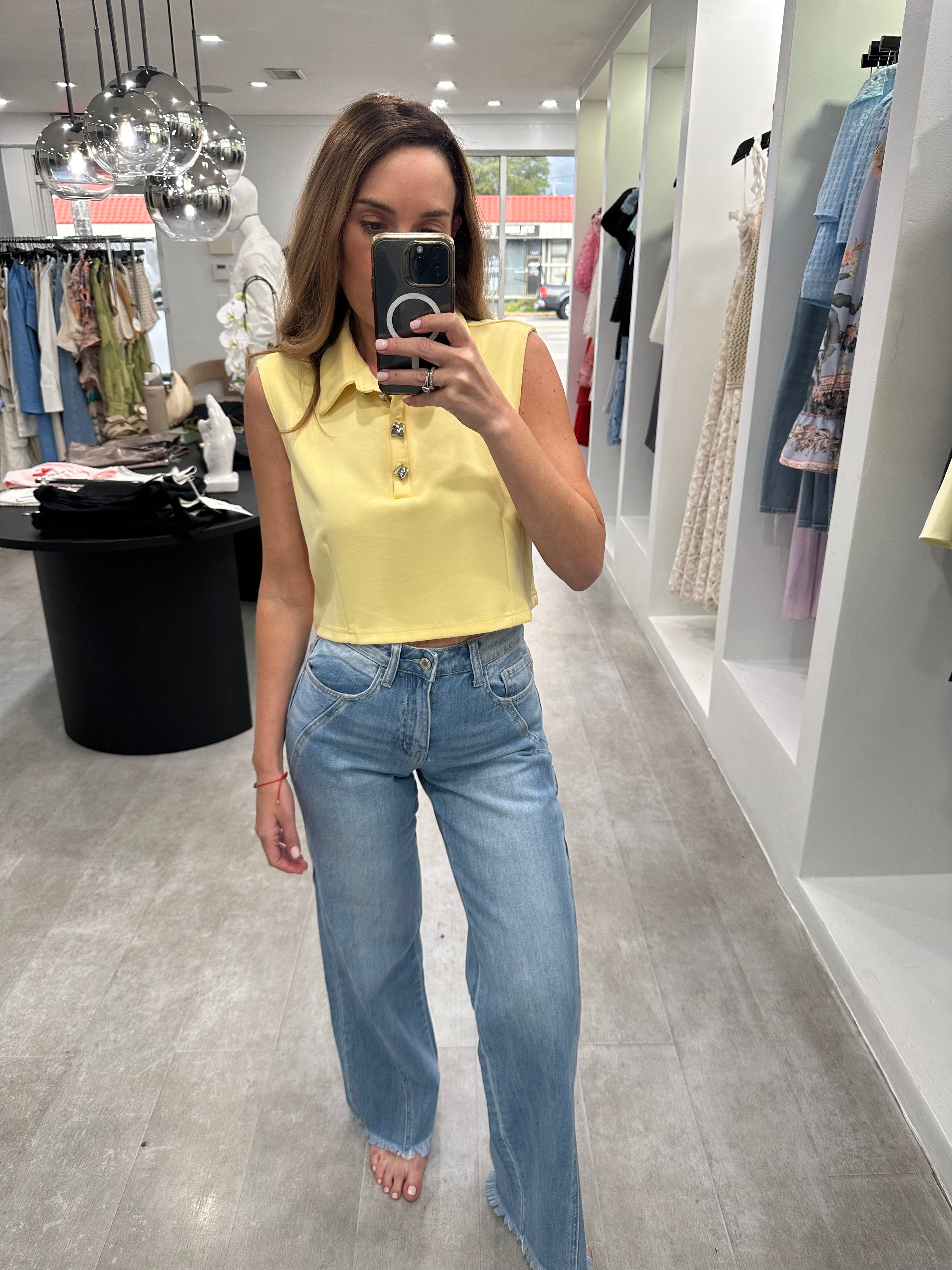 BUTTER CROPPED POLO