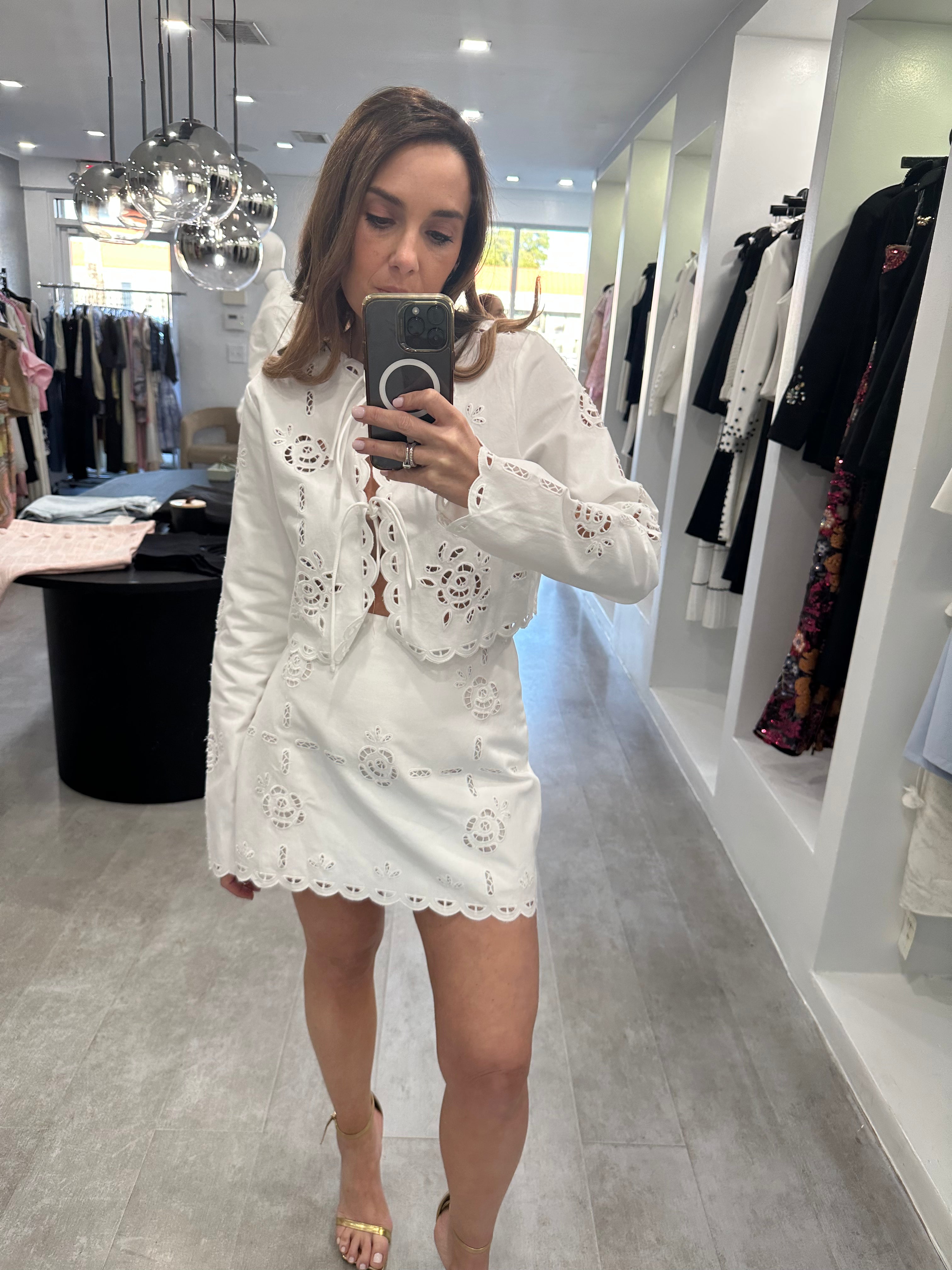 CUT-OUT EMBROIDERED SET