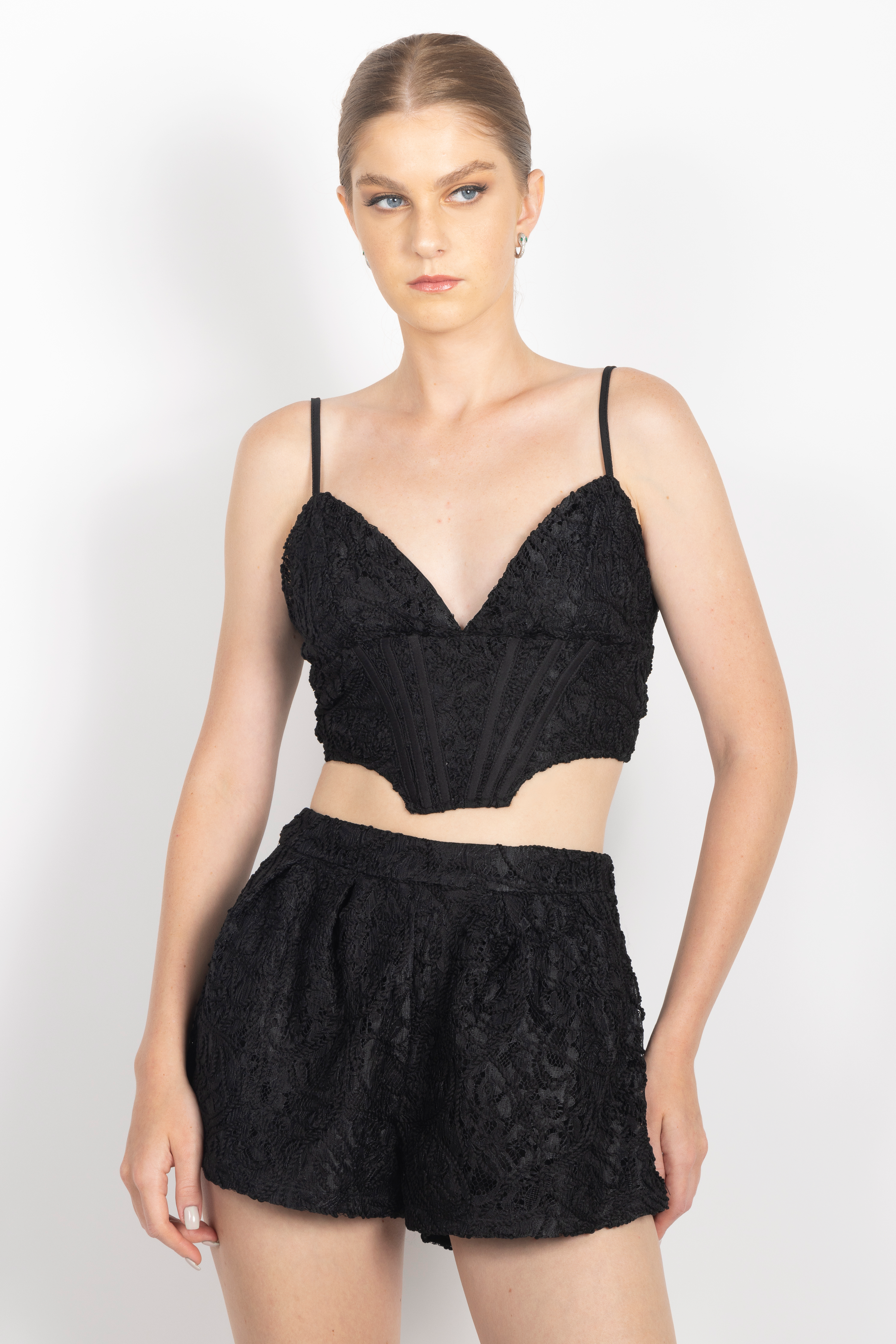 ALL BLACK LACE SHORTS - S T Y L E B Y G G