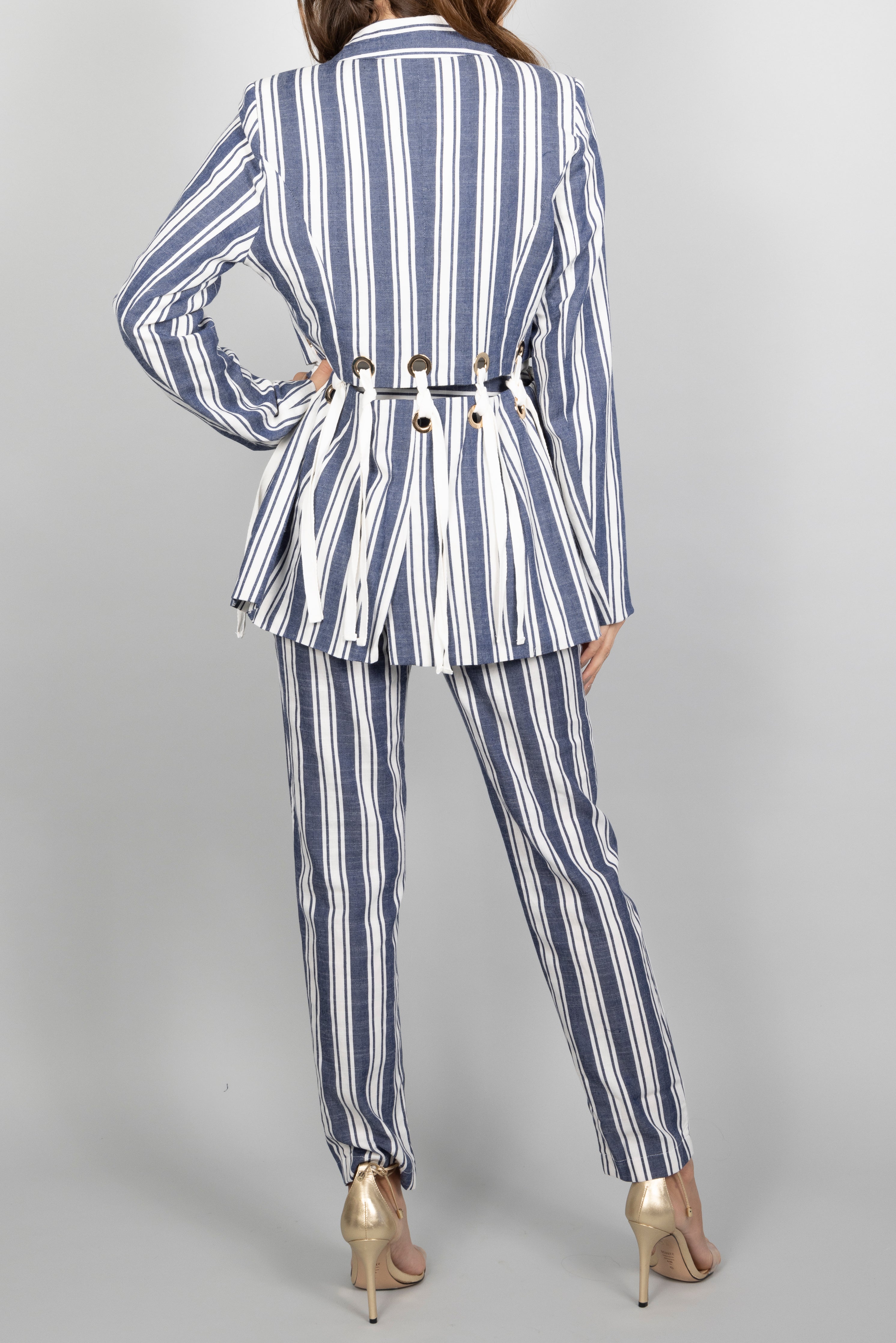 STRIPED NAVY PANTS