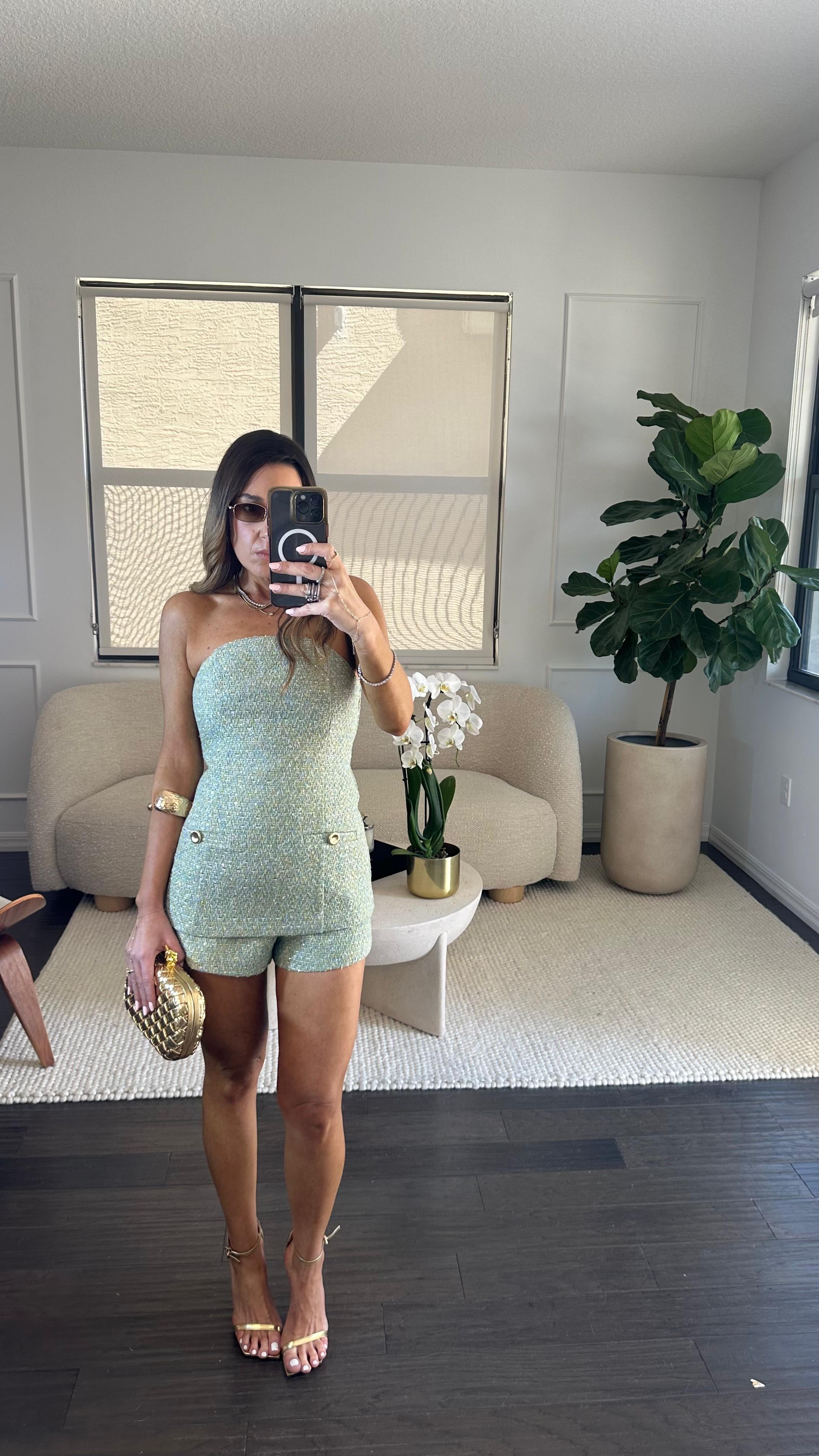 MINT TWEED SHORT SET