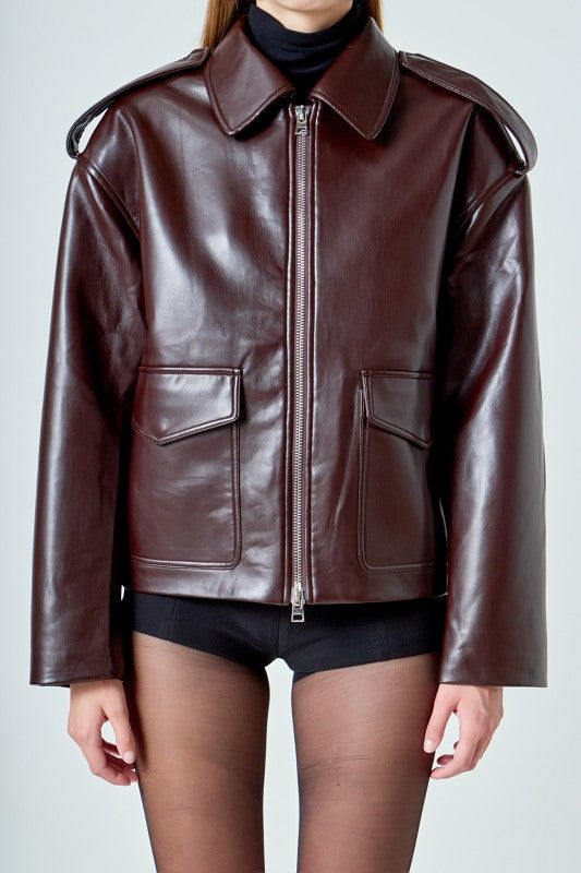 CHESTNUT VEGAN JACKET