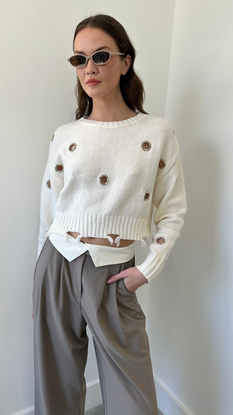 IVORY LOOP SWEATER