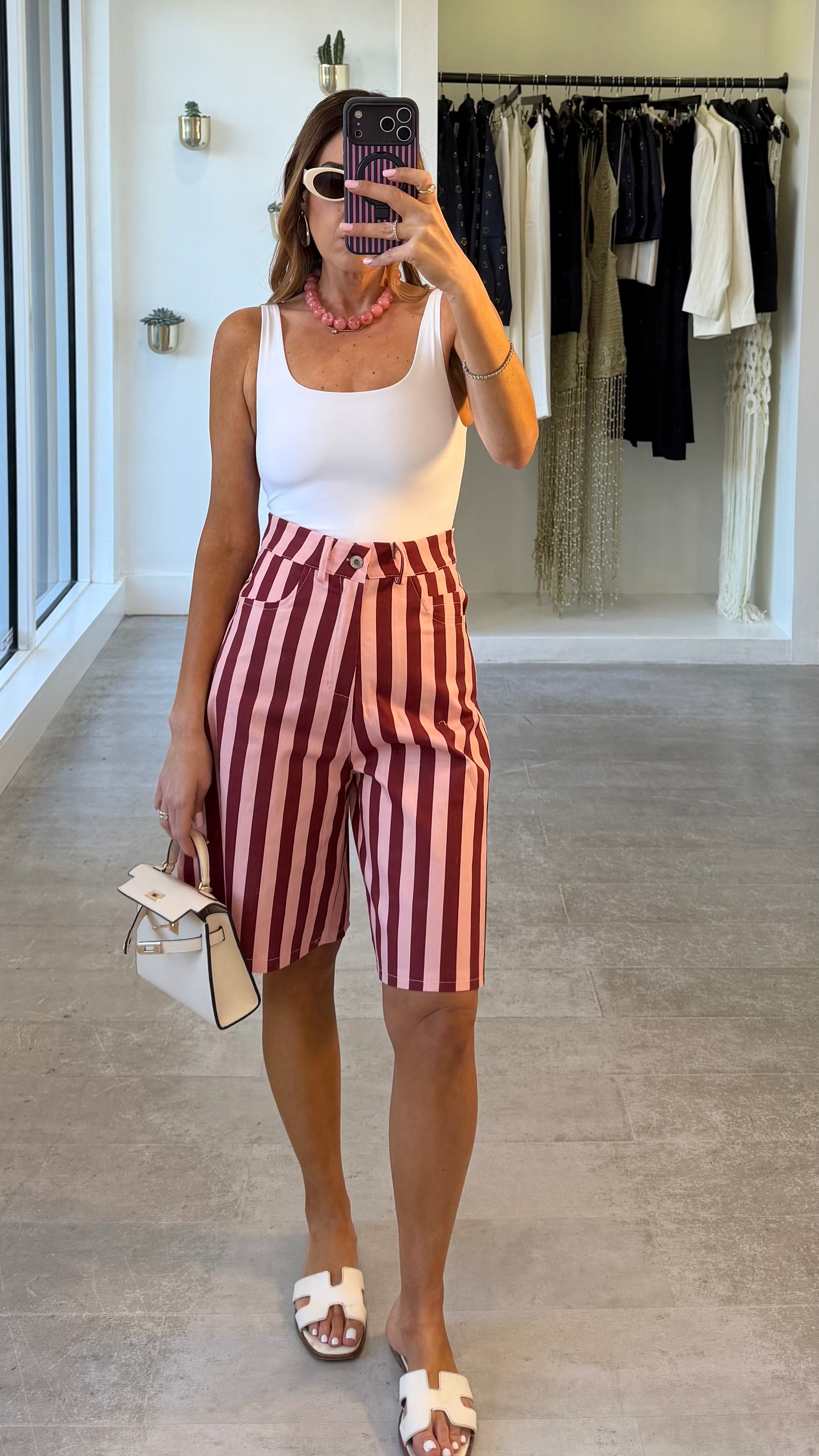 BLUSH STRIPE BERMUDA