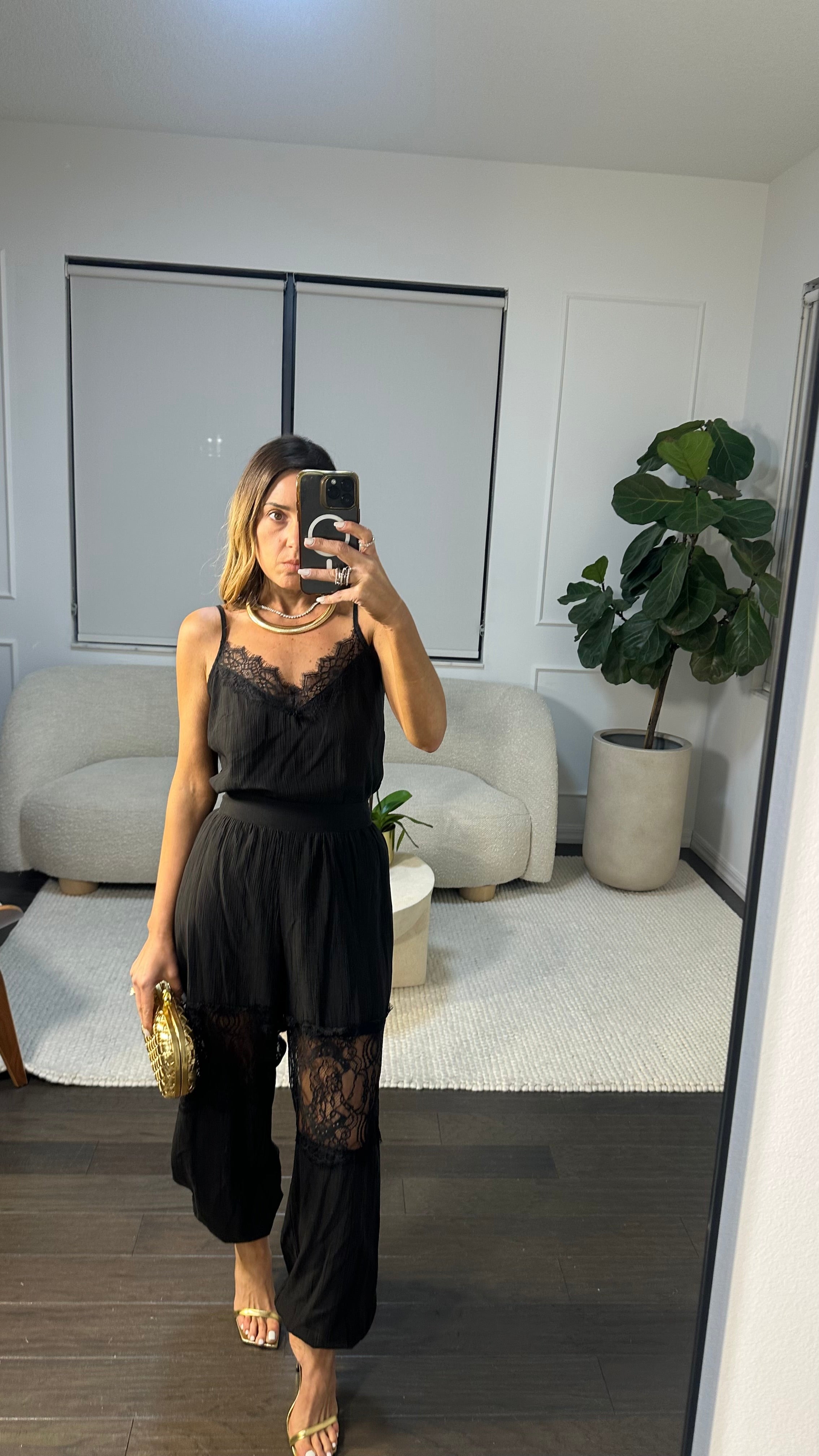 BLACK SHEER LACE SET