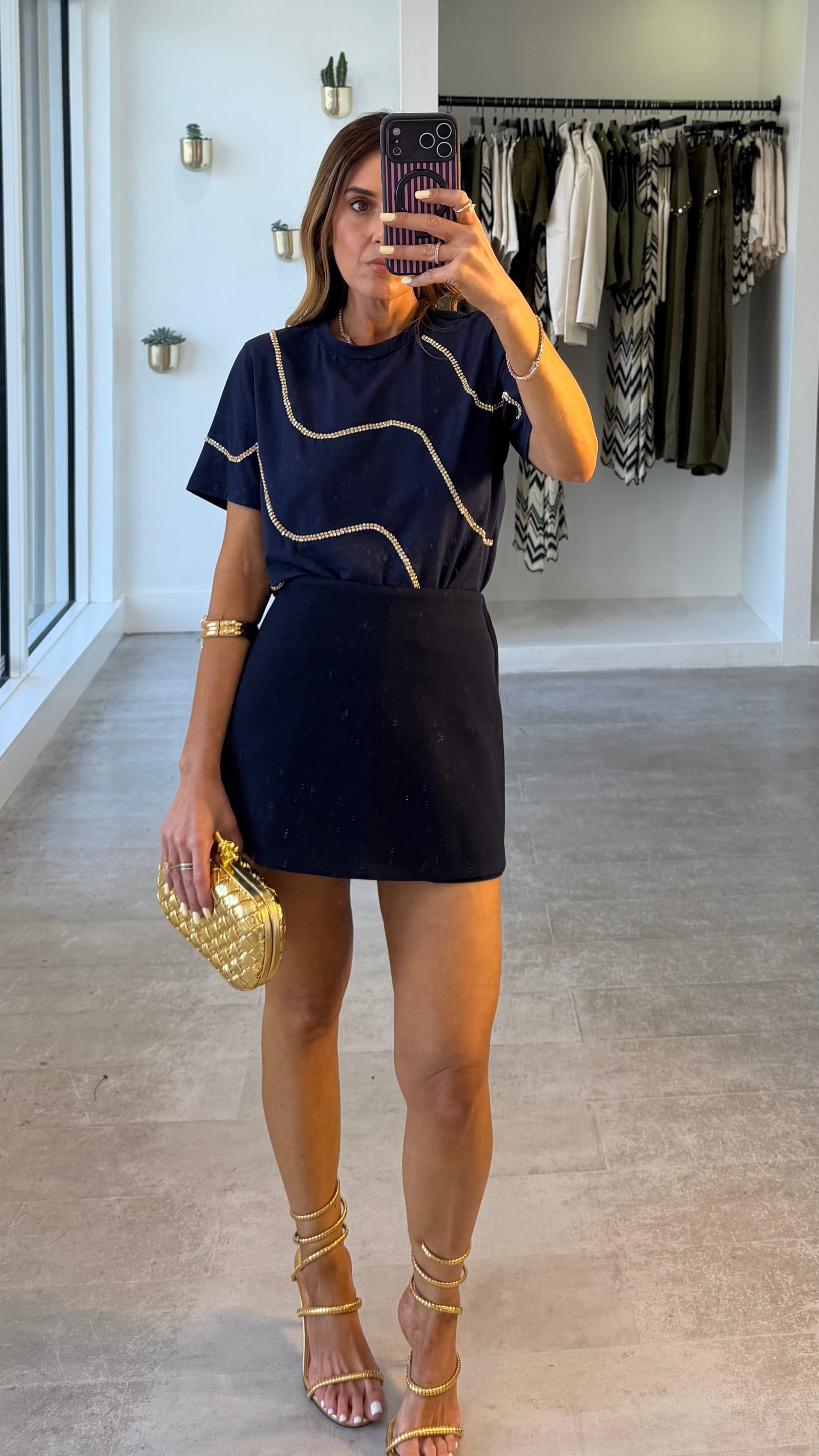 NAVY KRYSTAL TEE