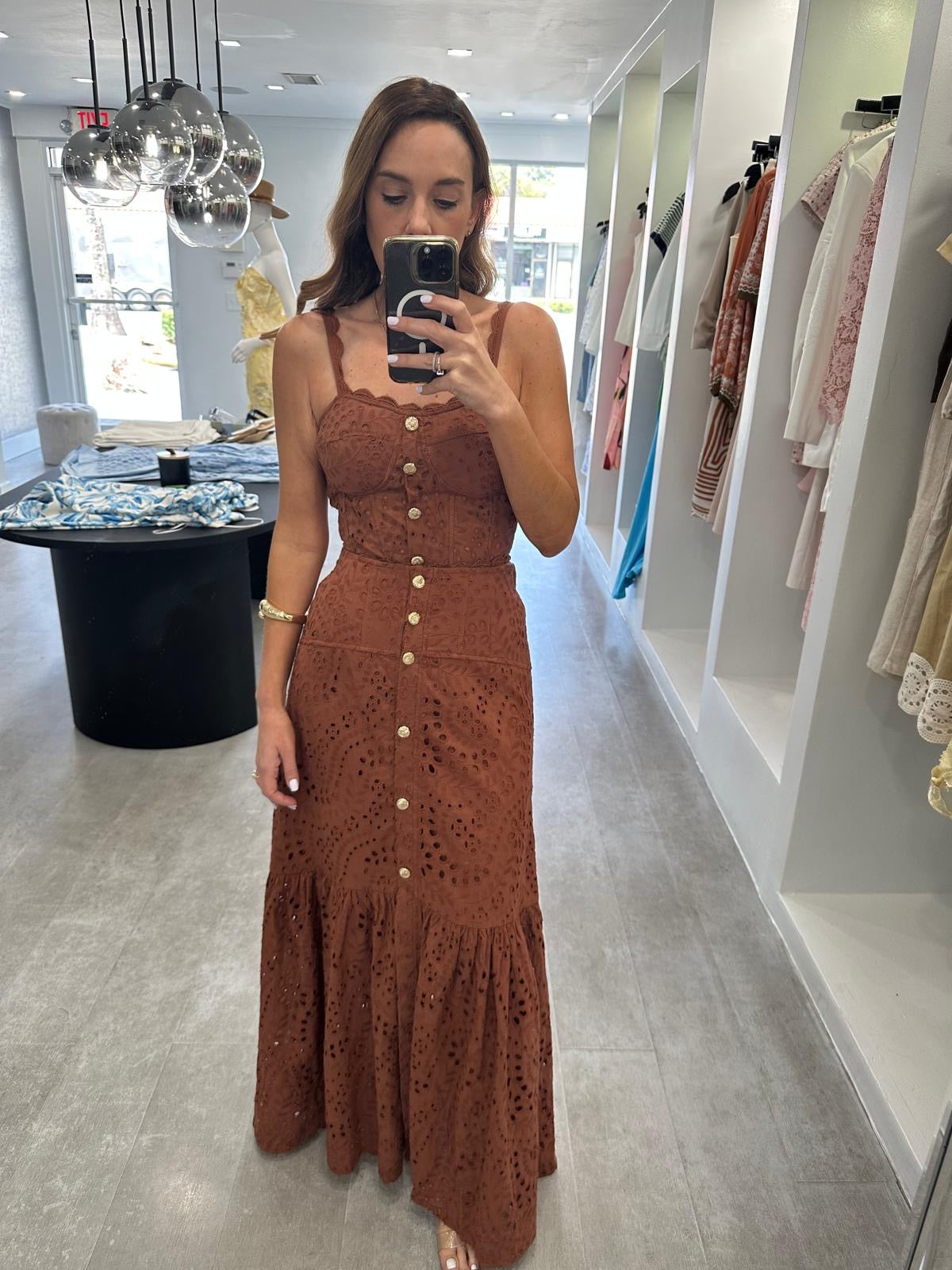 BROWN CORSET MAXI SET